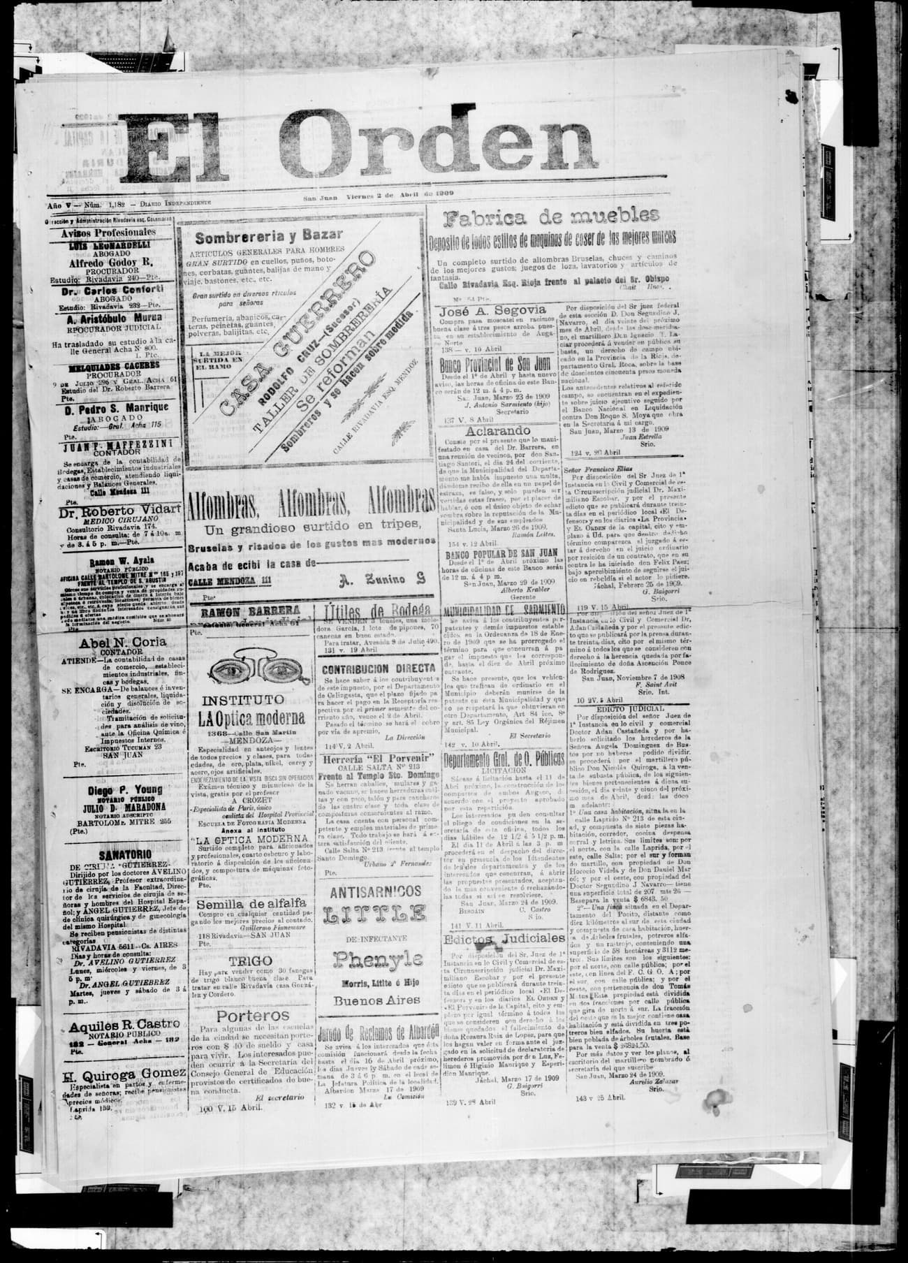 Portada · 2 de Abril de 1909