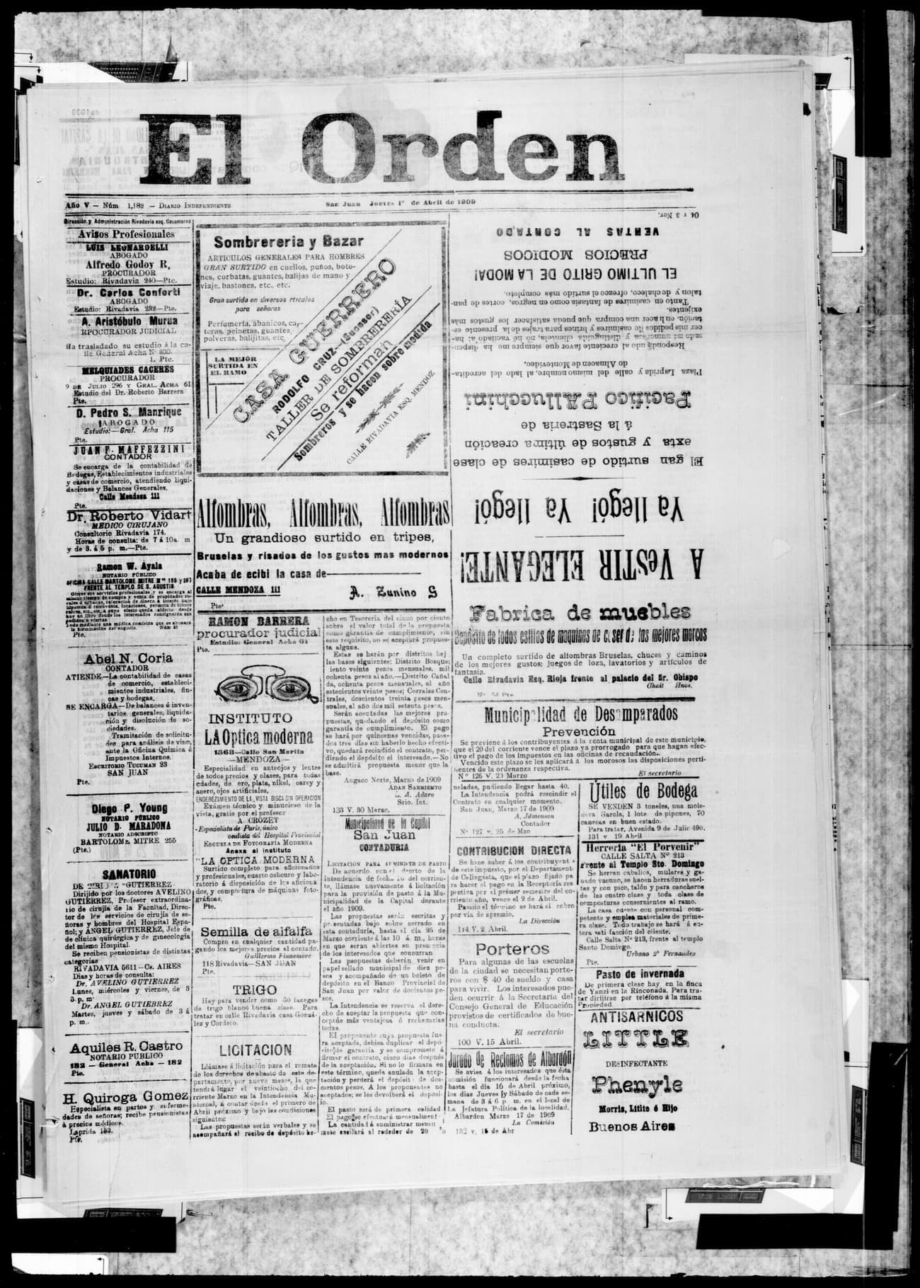Portada · 1 de Abril de 1909