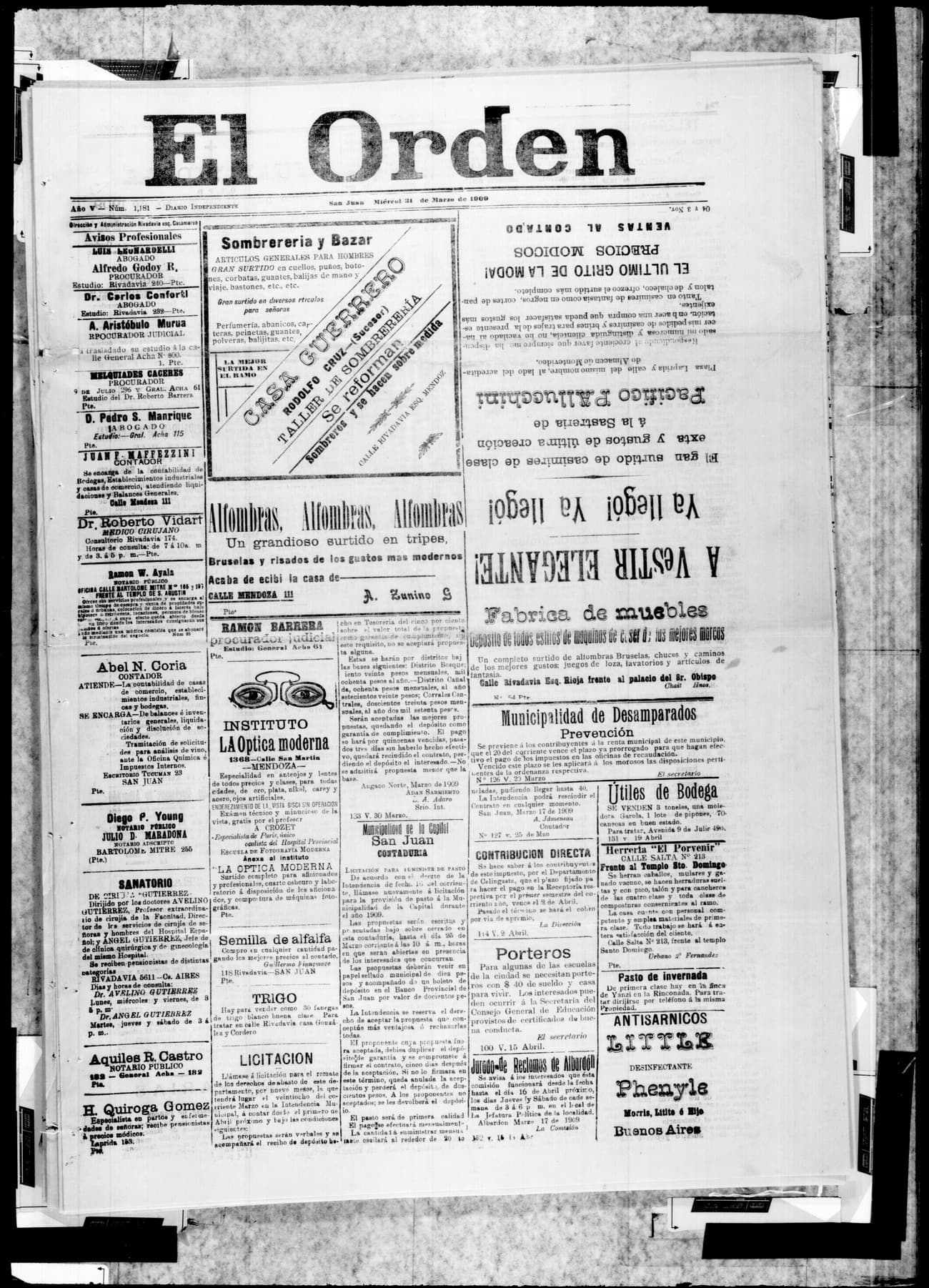 Portada · 31 de Marzo de 1909