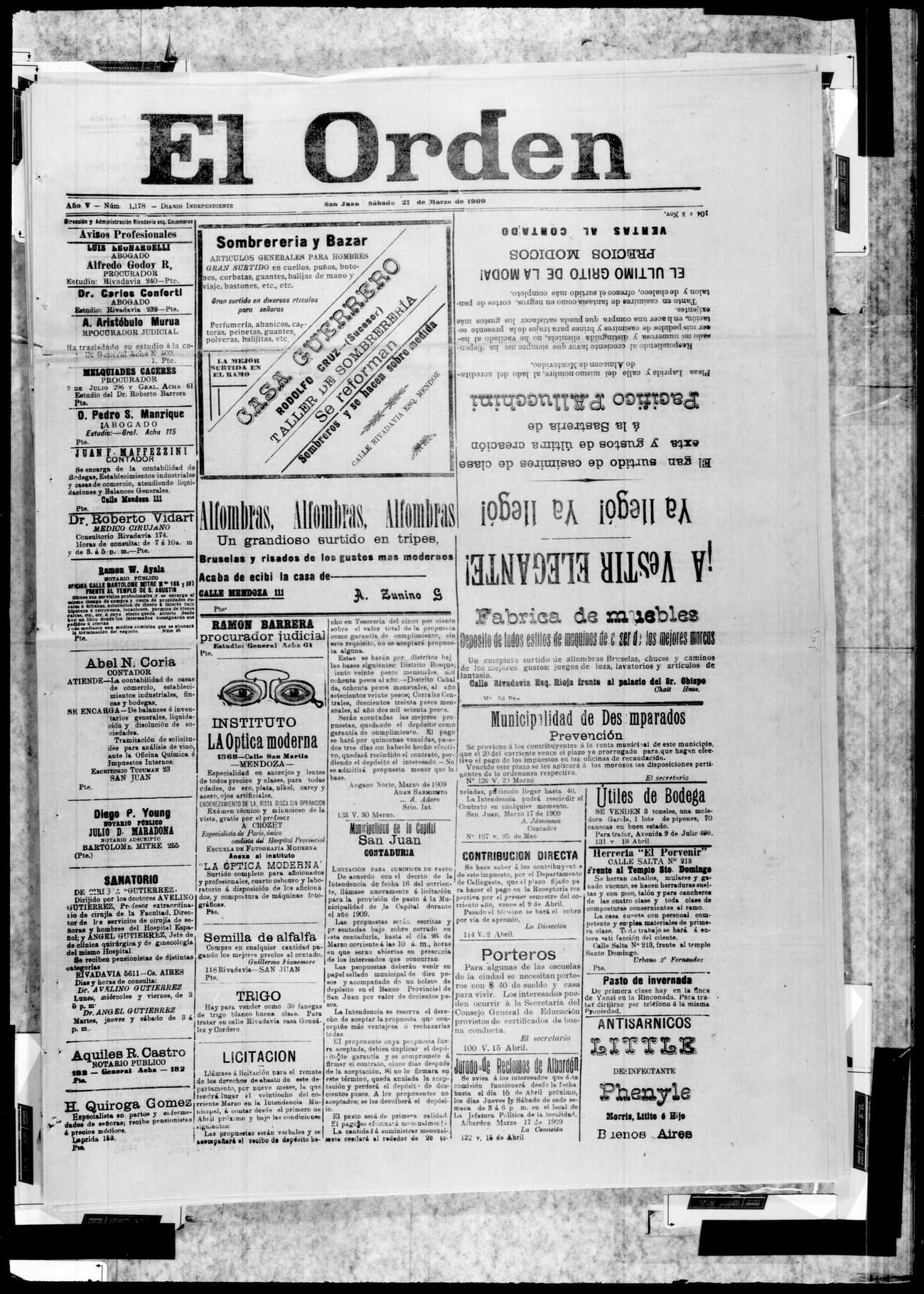 Portada · 27 de Marzo de 1909