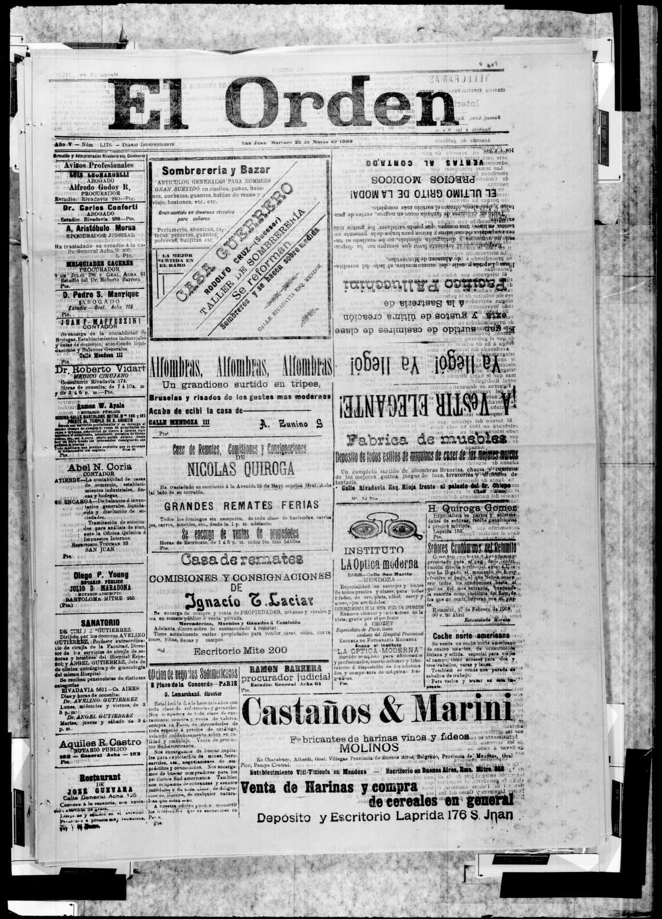 Portada · 22 de Marzo de 1909