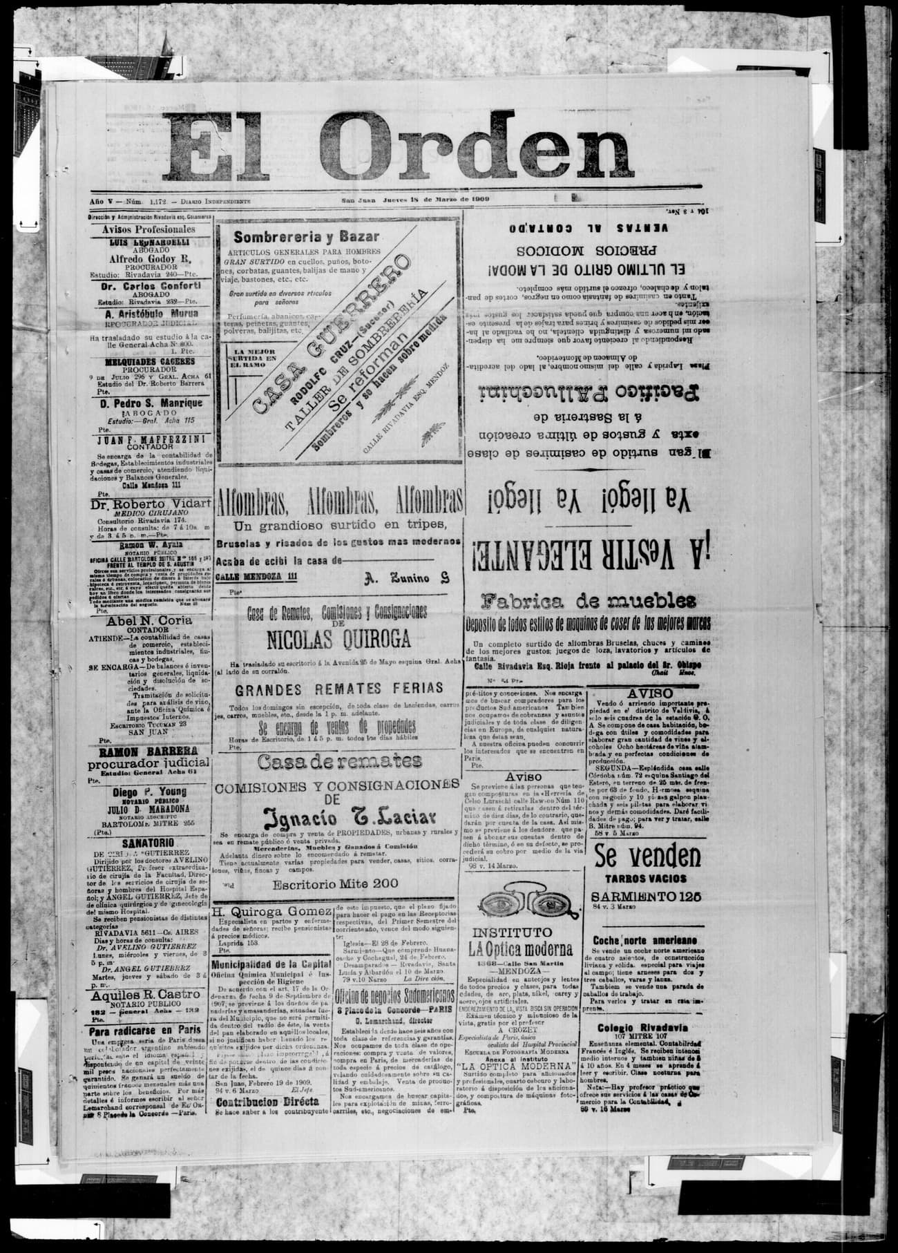 Portada · 17 de Marzo de 1909