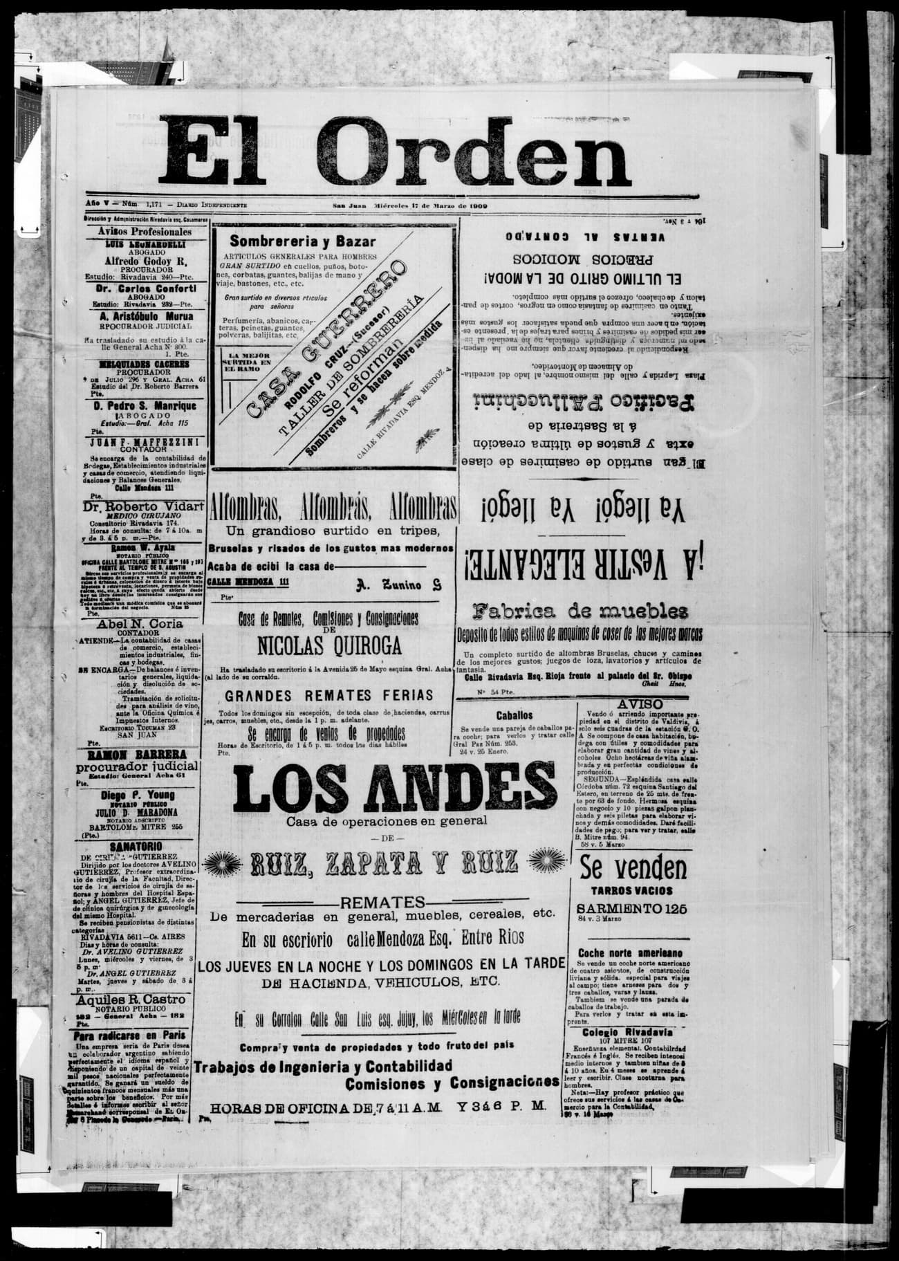 Portada · 17 de Marzo de 1909