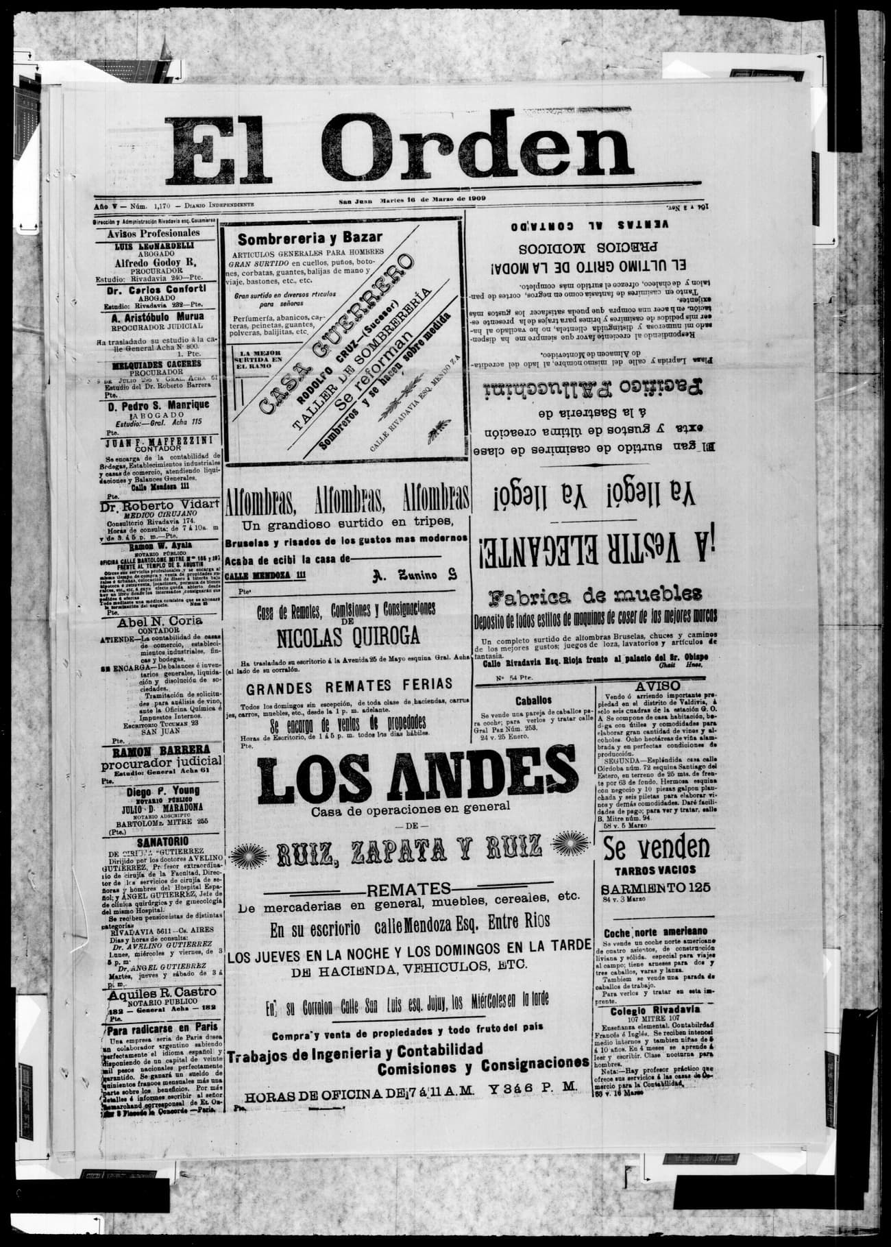 Portada · 16 de Marzo de 1909