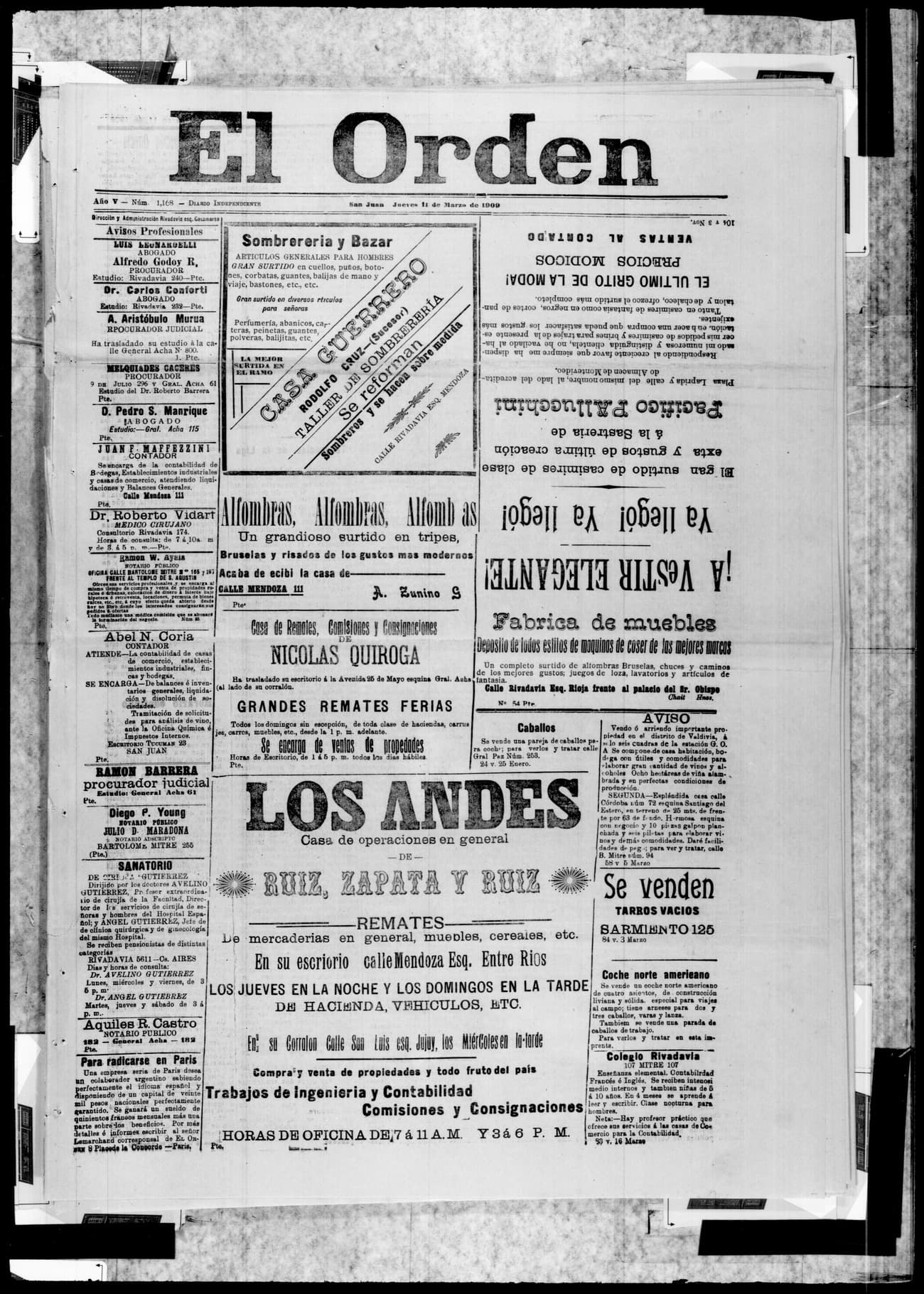 Portada · 11 de Marzo de 1909