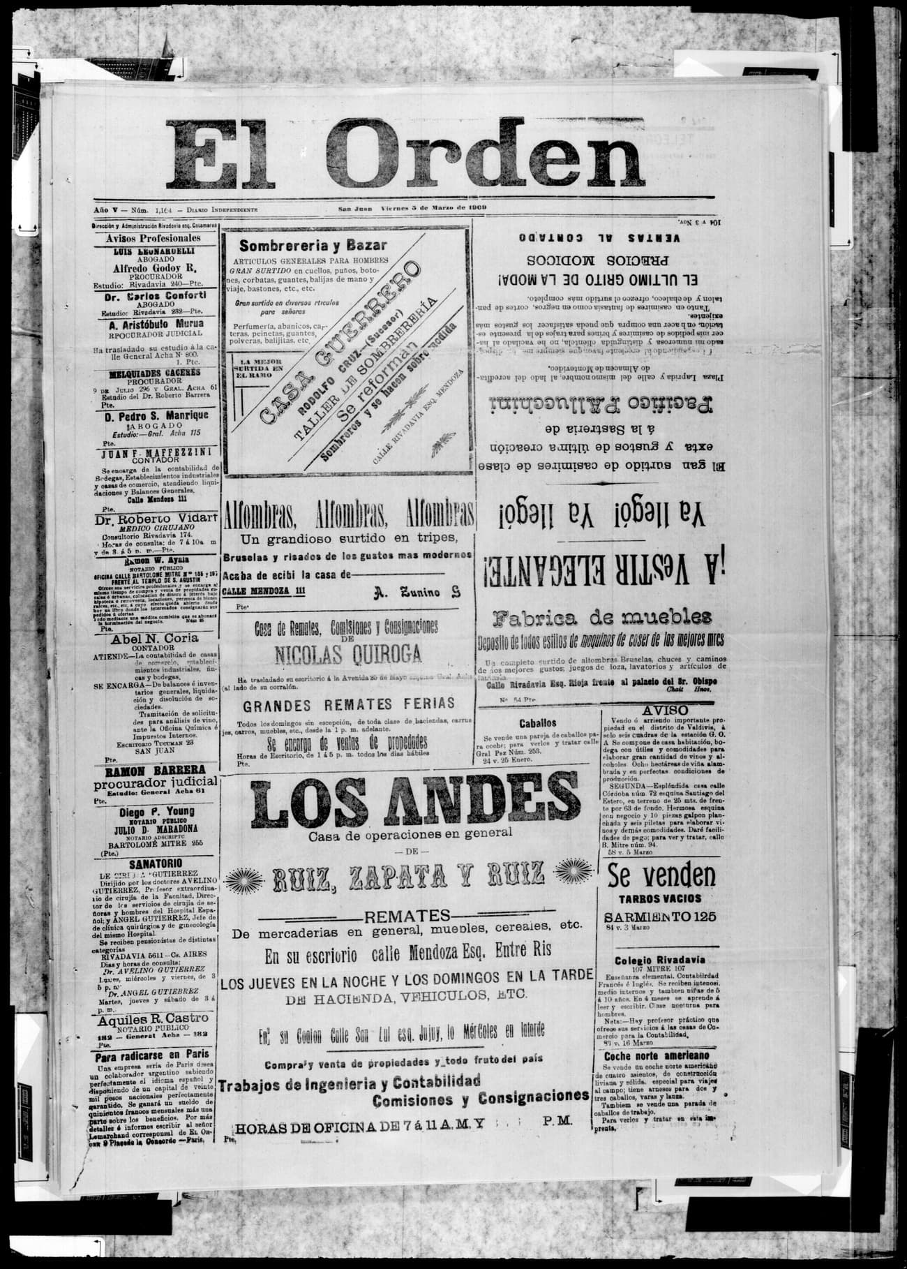 Portada · 5 de Marzo de 1909