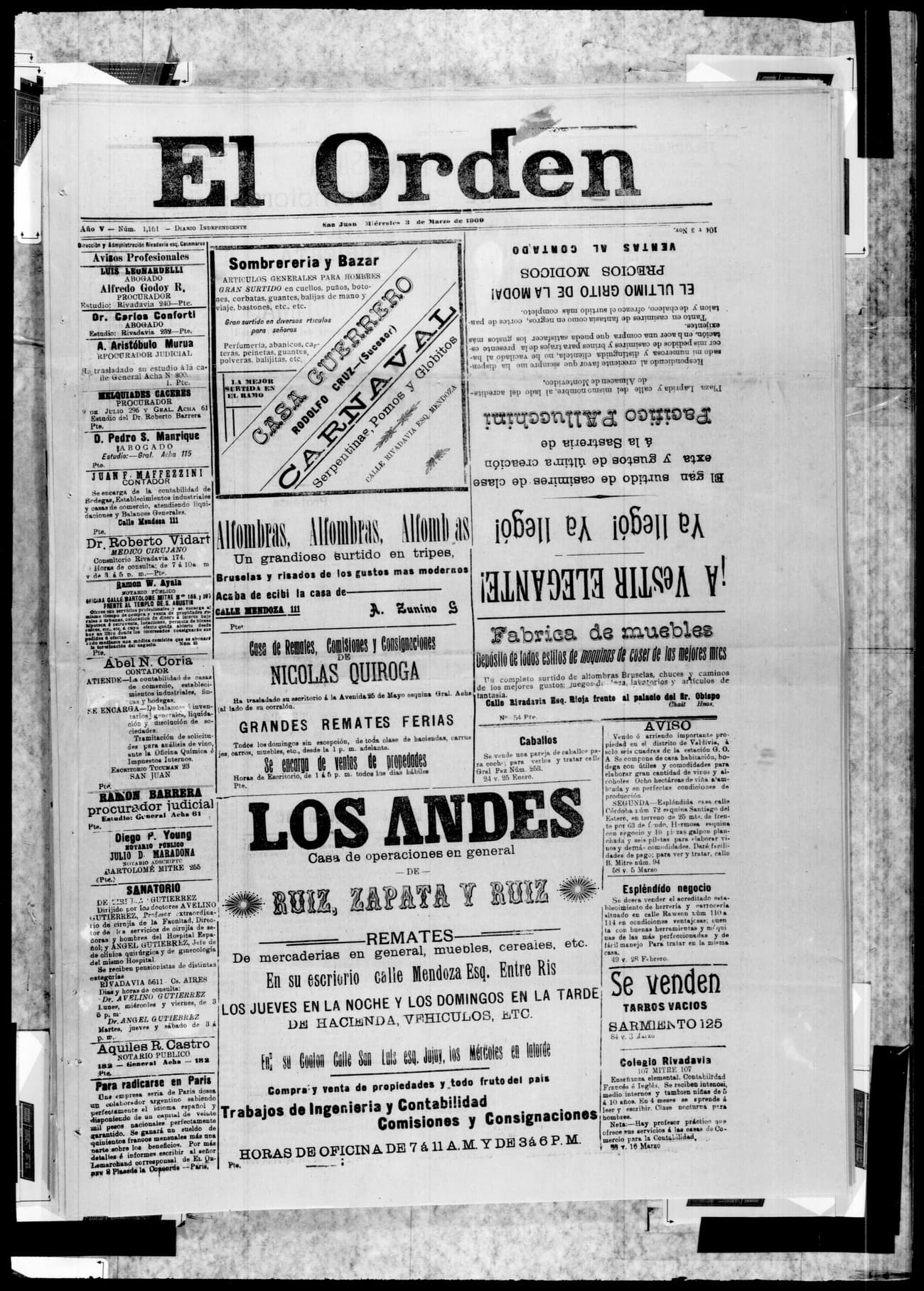 Portada · 3 de Marzo de 1909