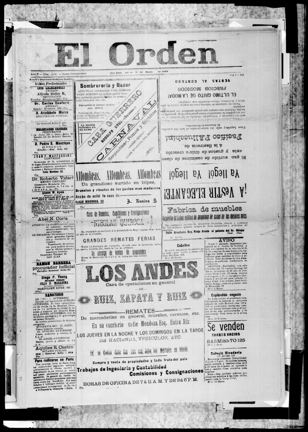 Portada · 1 de Marzo de 1909