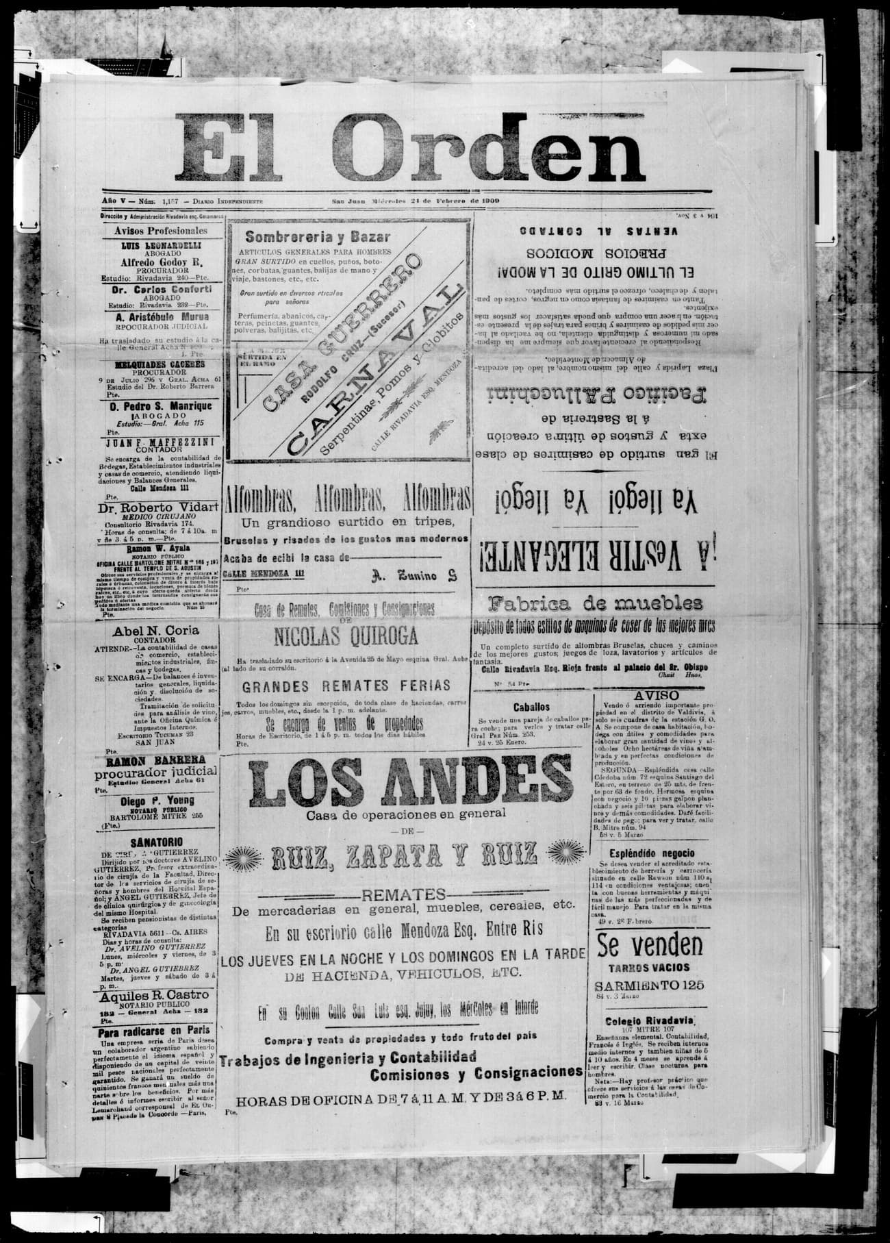 Portada · 21 de Febrero de 1909