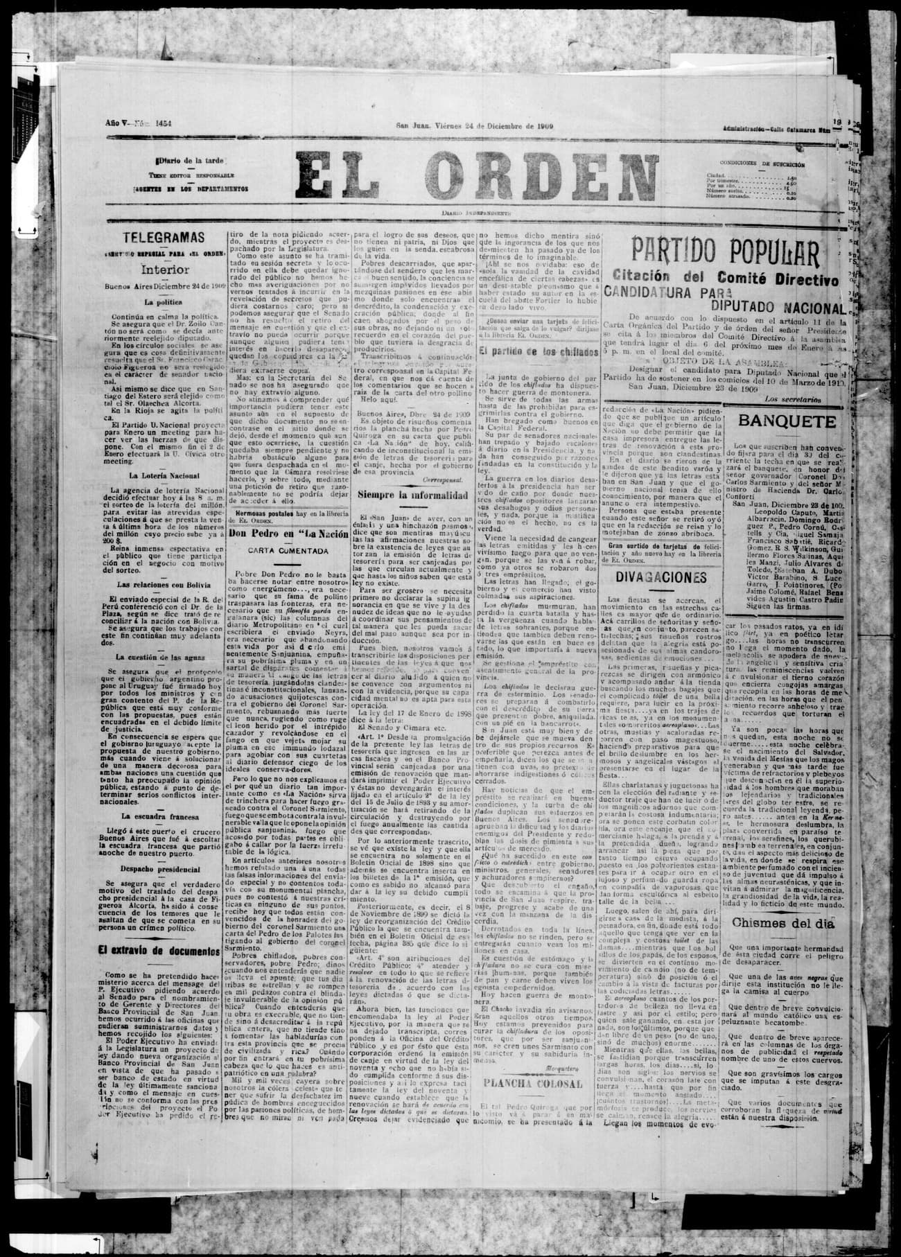 Portada · 24 de Diciembre de 1909
