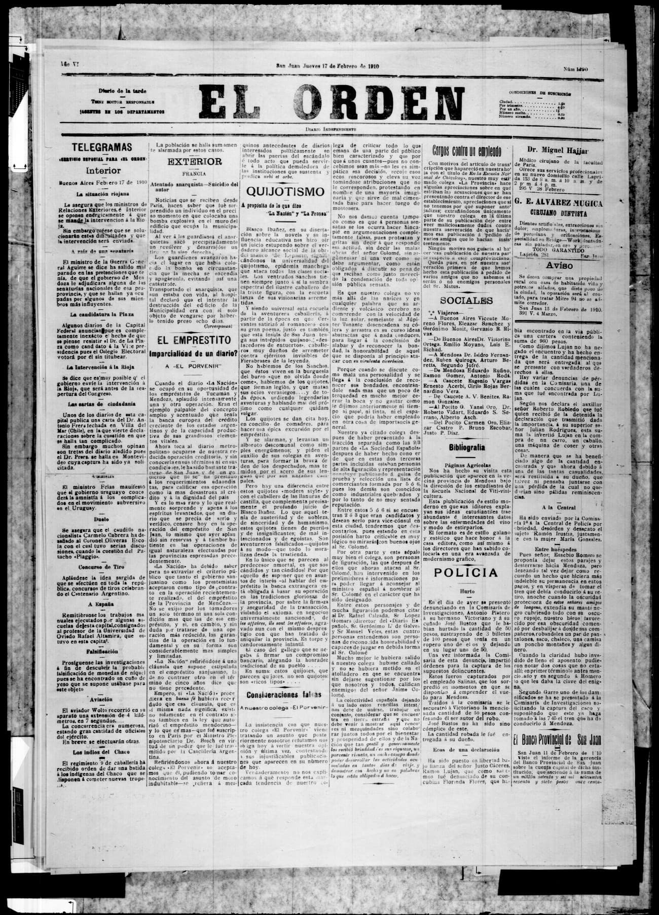 Portada · 17 de Febrero de 1910