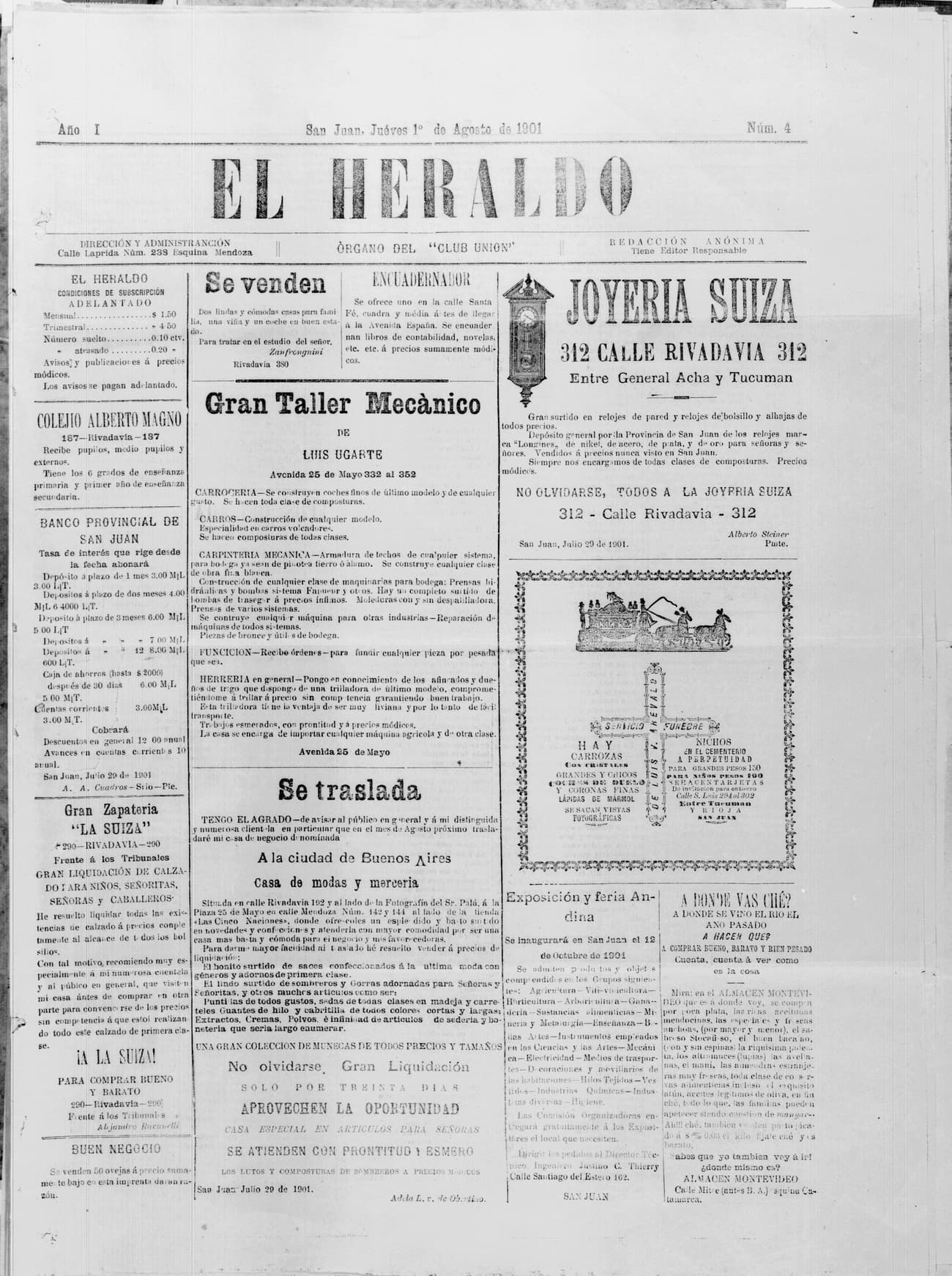 Portada · 1 de Agosto de 1901