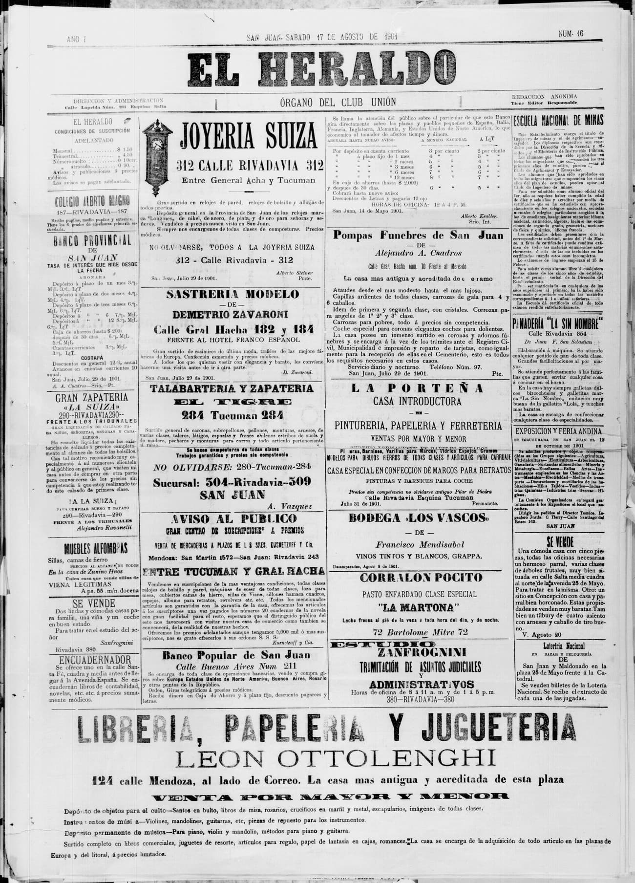 Portada · 17 de Agosto de 1901