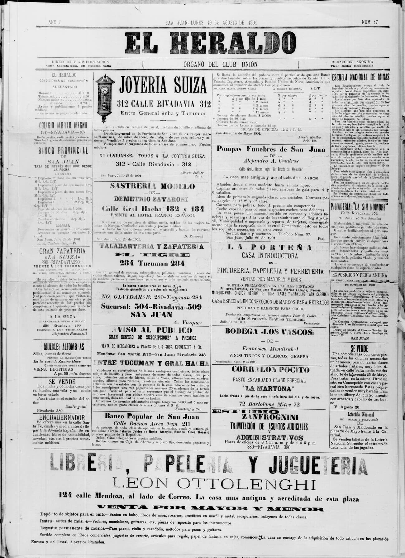 Portada · 19 de Agosto de 1901
