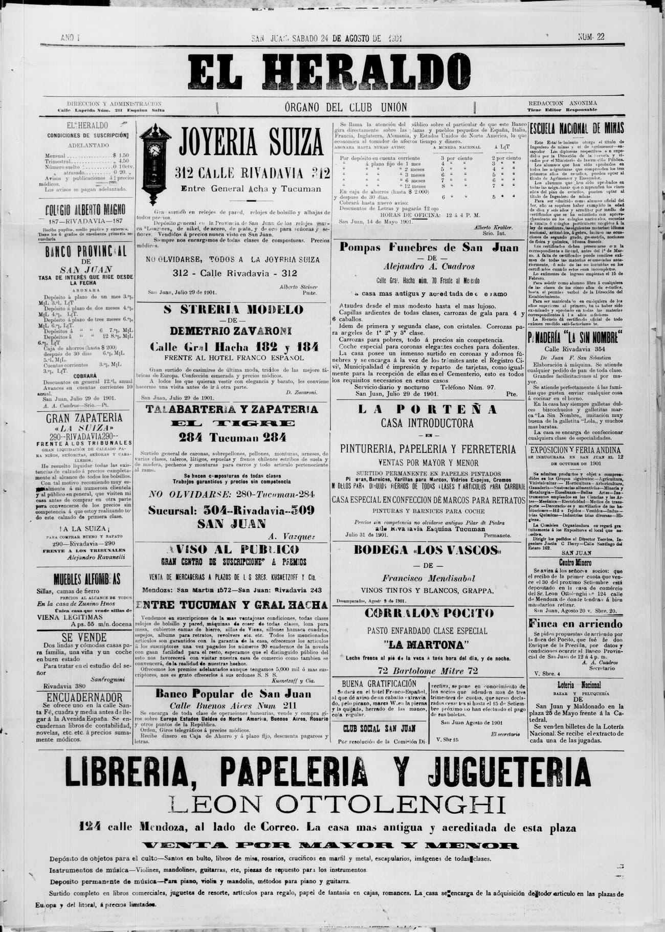 Portada · 24 de Agosto de 1901