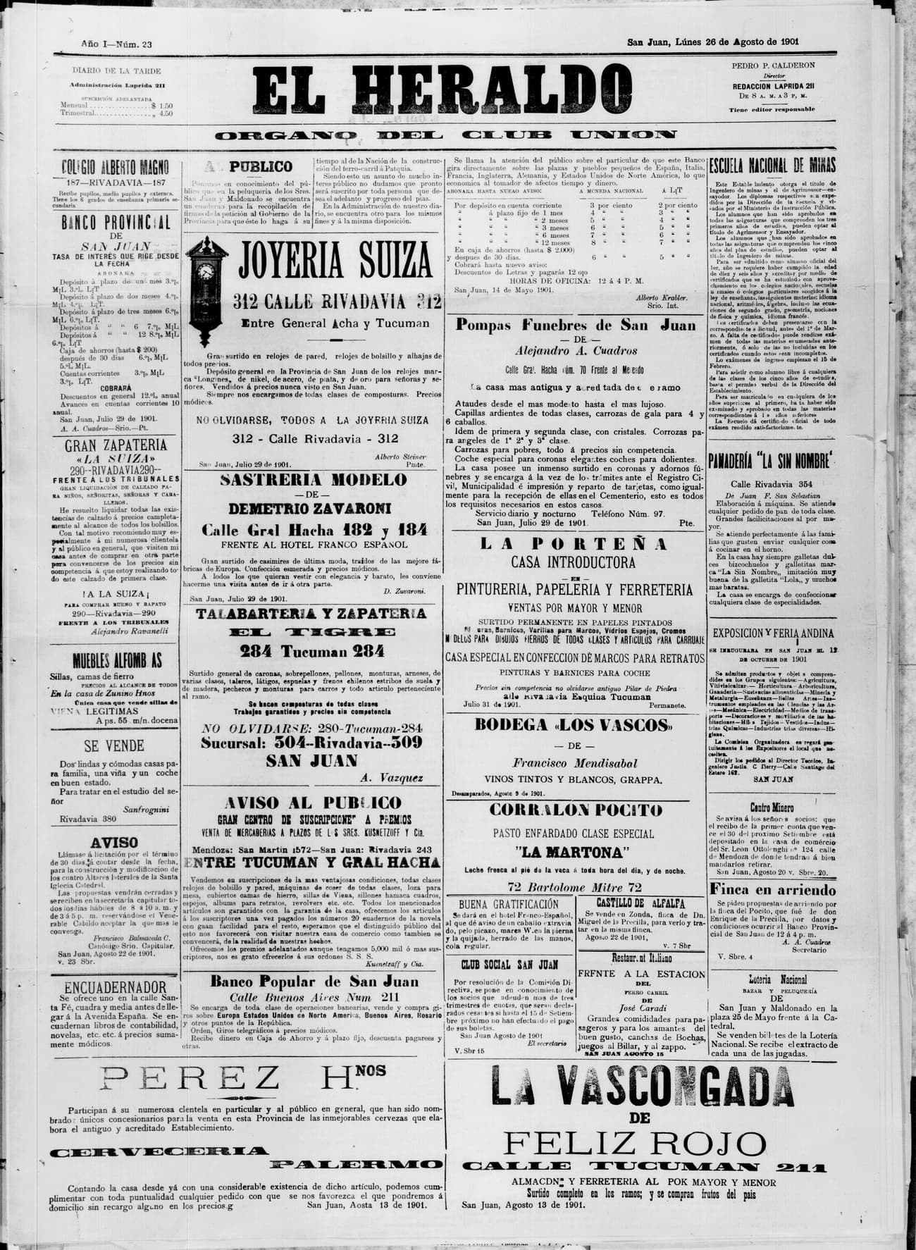 Portada · 26 de Agosto de 1901