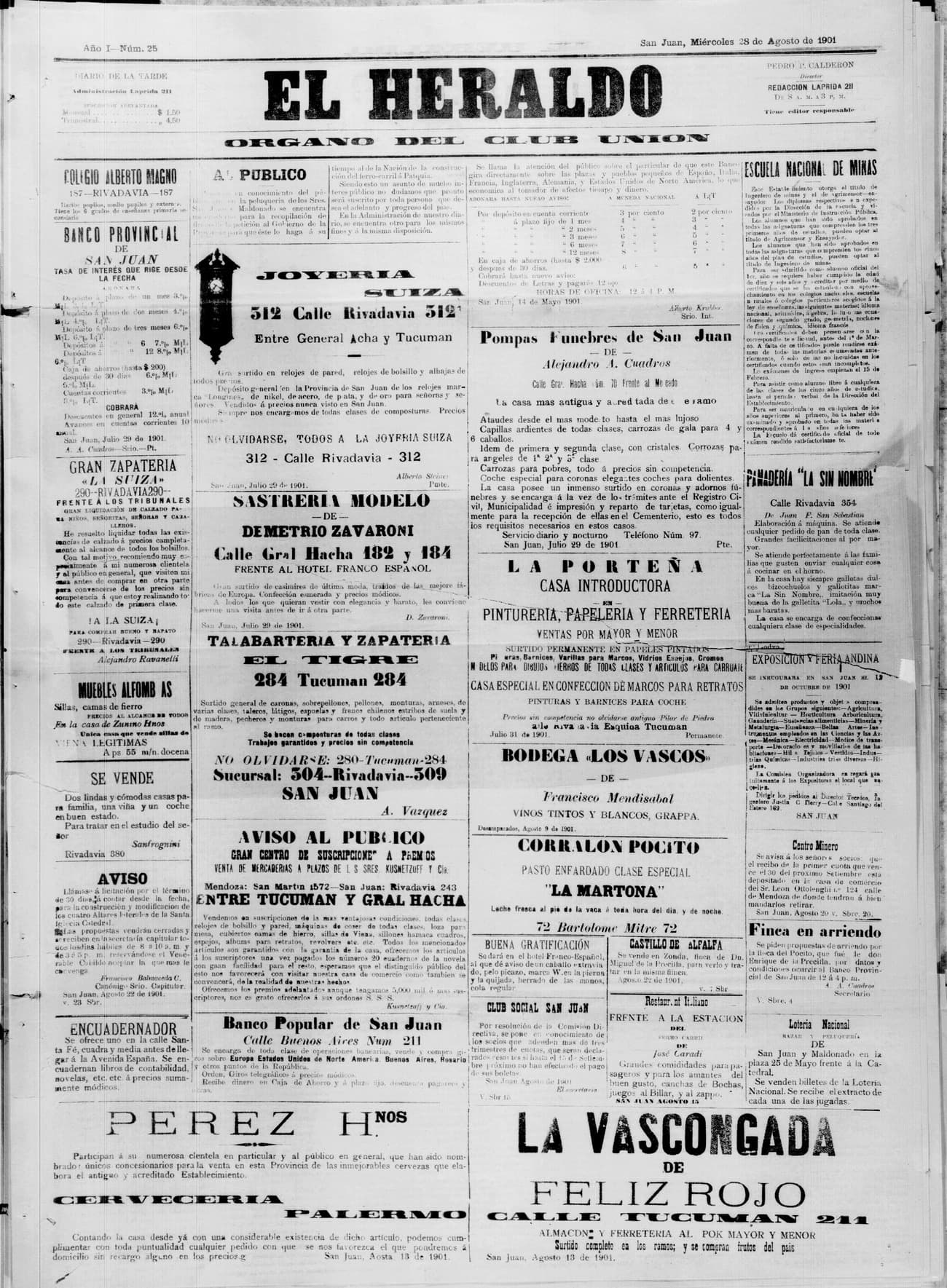 Portada · 28 de Agosto de 1901