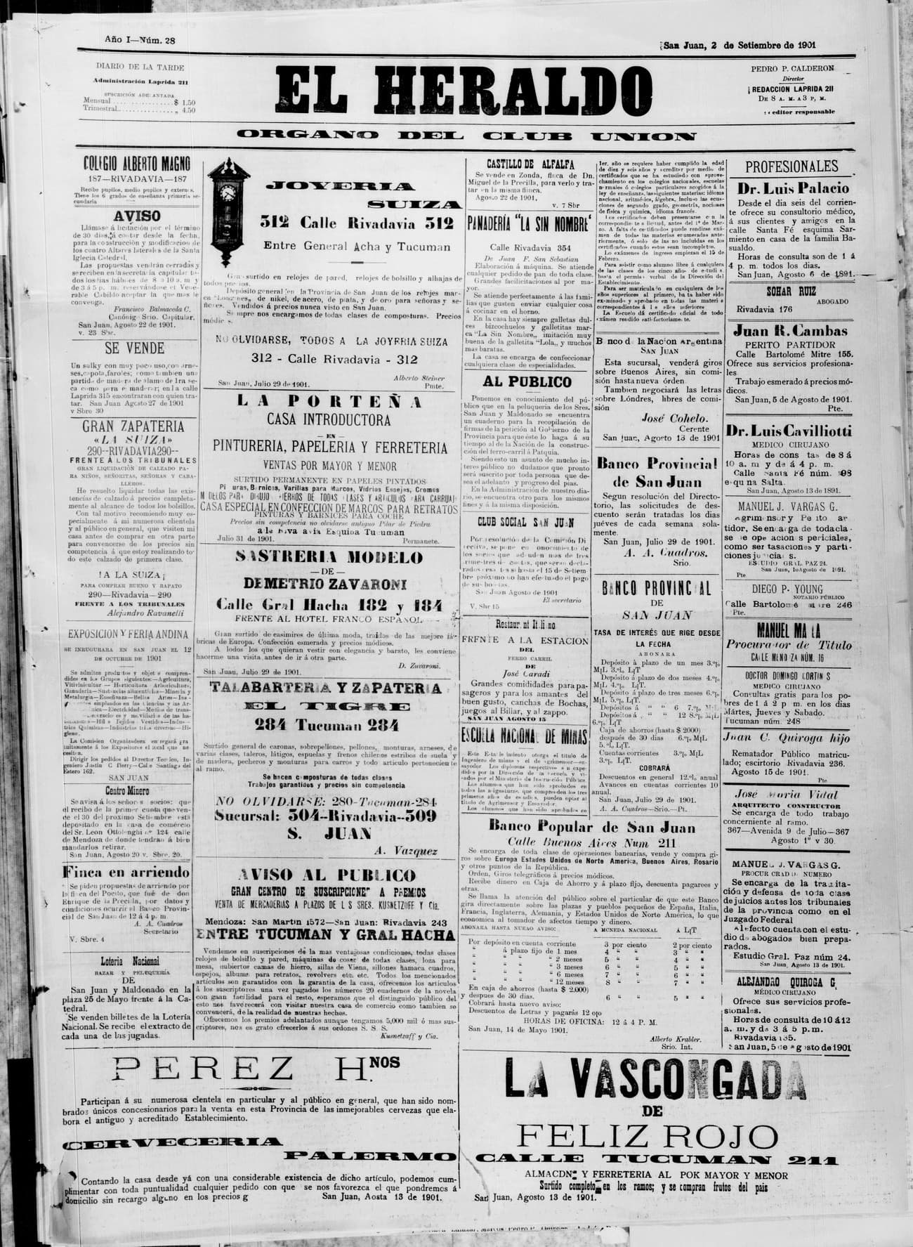 Portada · 2 de Septiembre de 1901