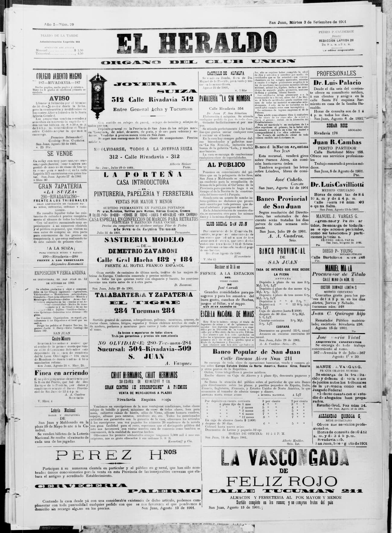 Portada · 3 de Septiembre de 1901