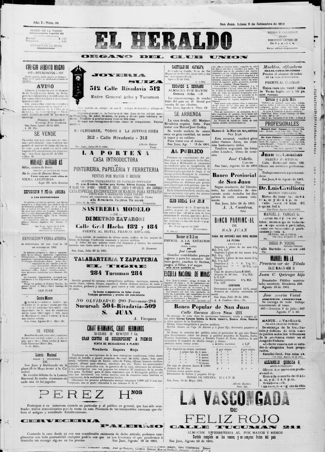 Portada · 9 de Septiembre de 1901