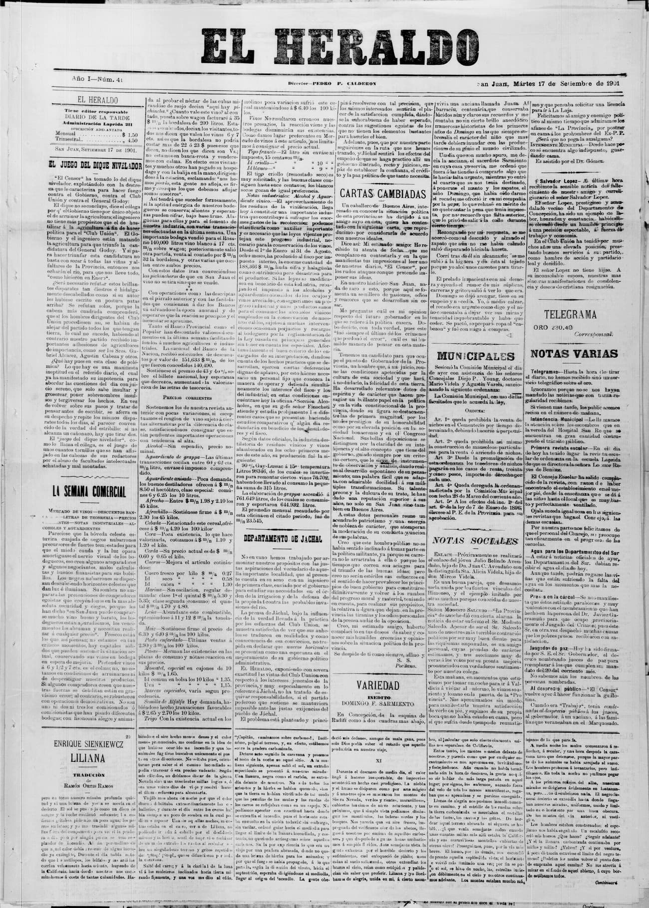 Portada · 17 de Septiembre de 1901