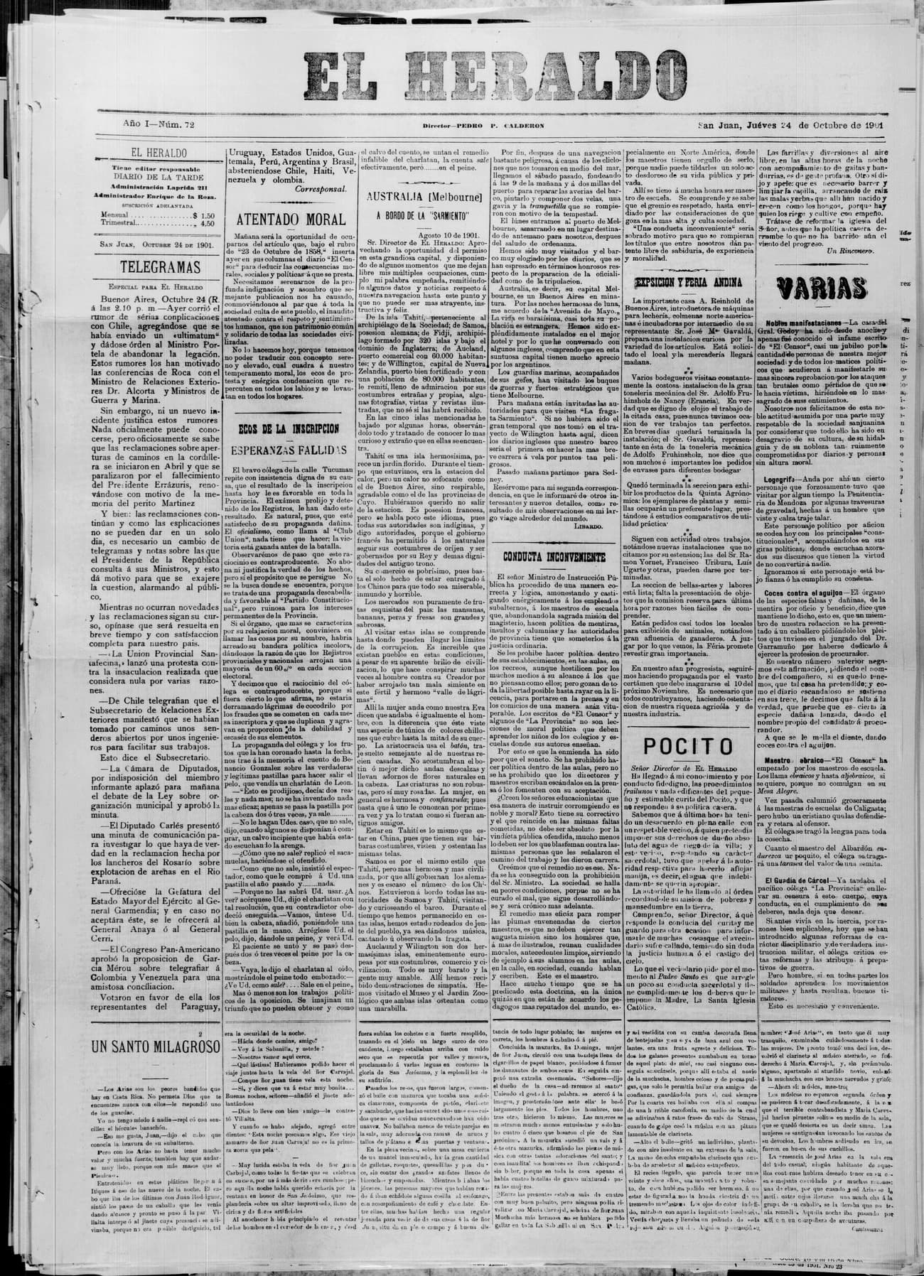Portada · 24 de Octubre de 1901