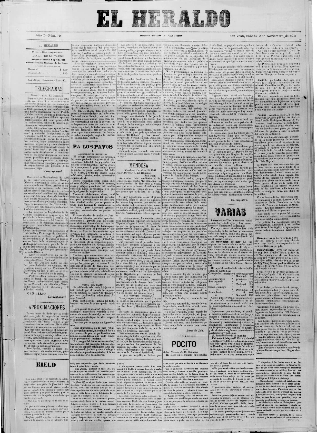 Portada · 2 de Noviembre de 1901
