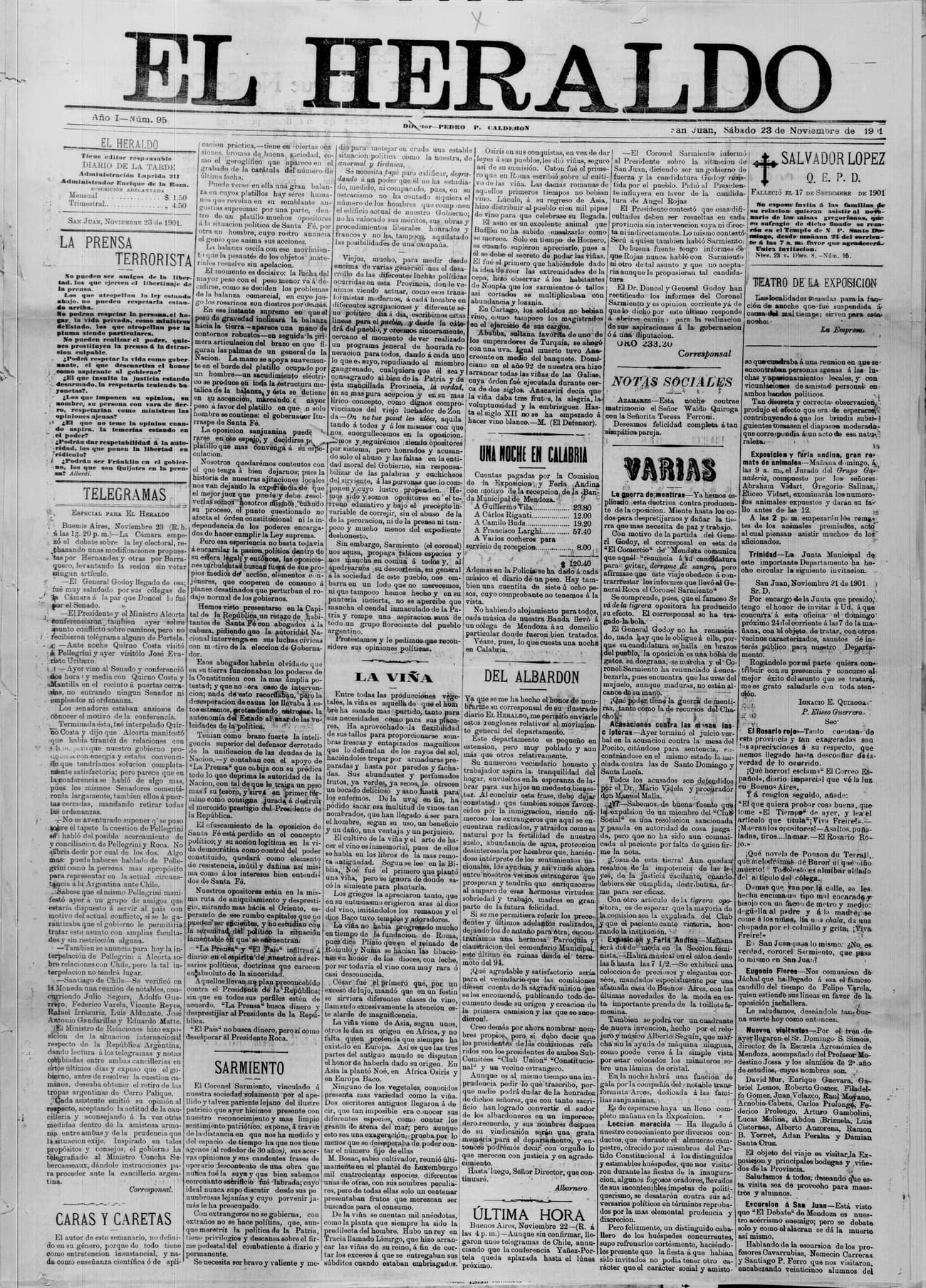 Portada · 23 de Noviembre de 1901