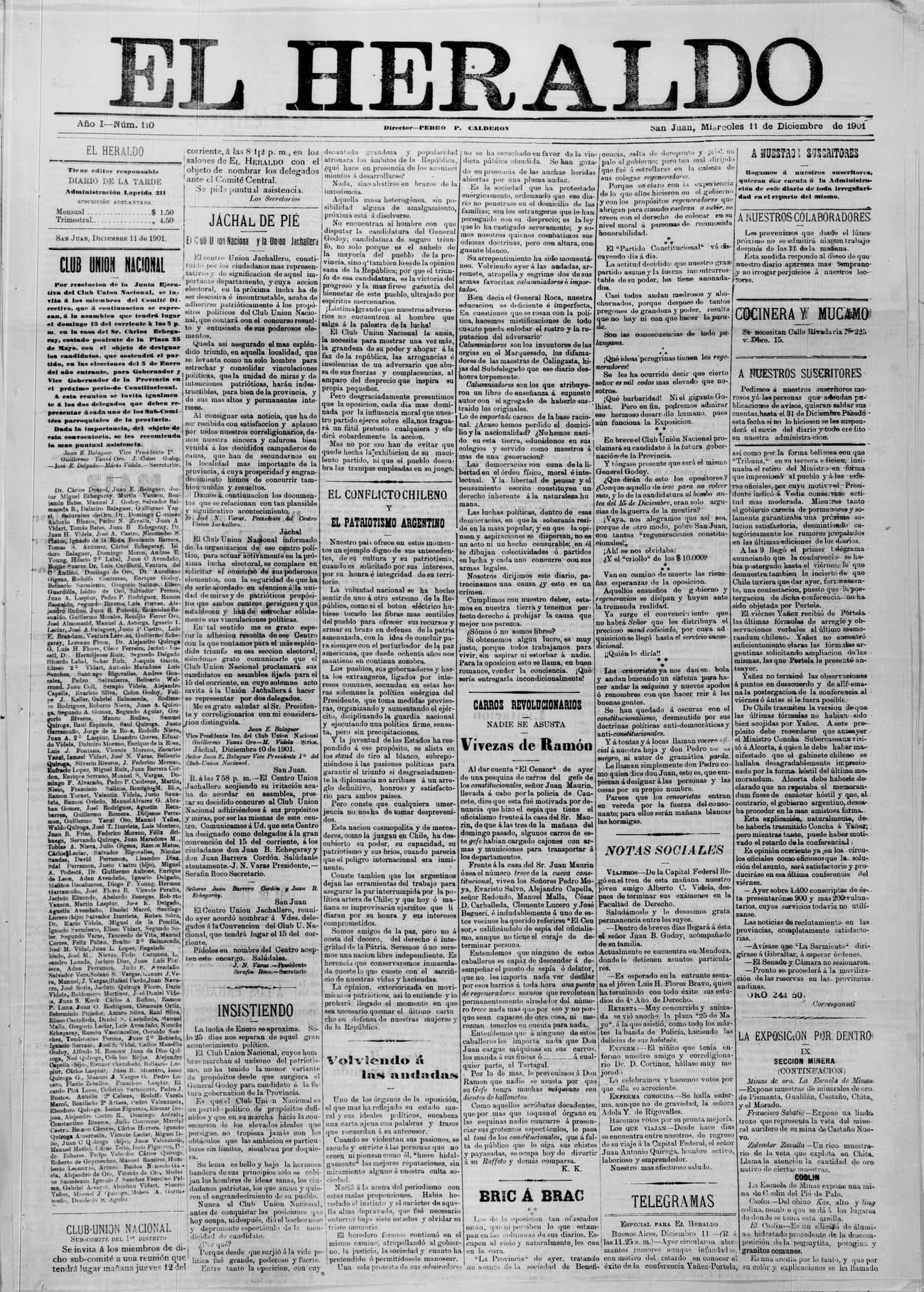 Portada · 11 de Diciembre de 1901