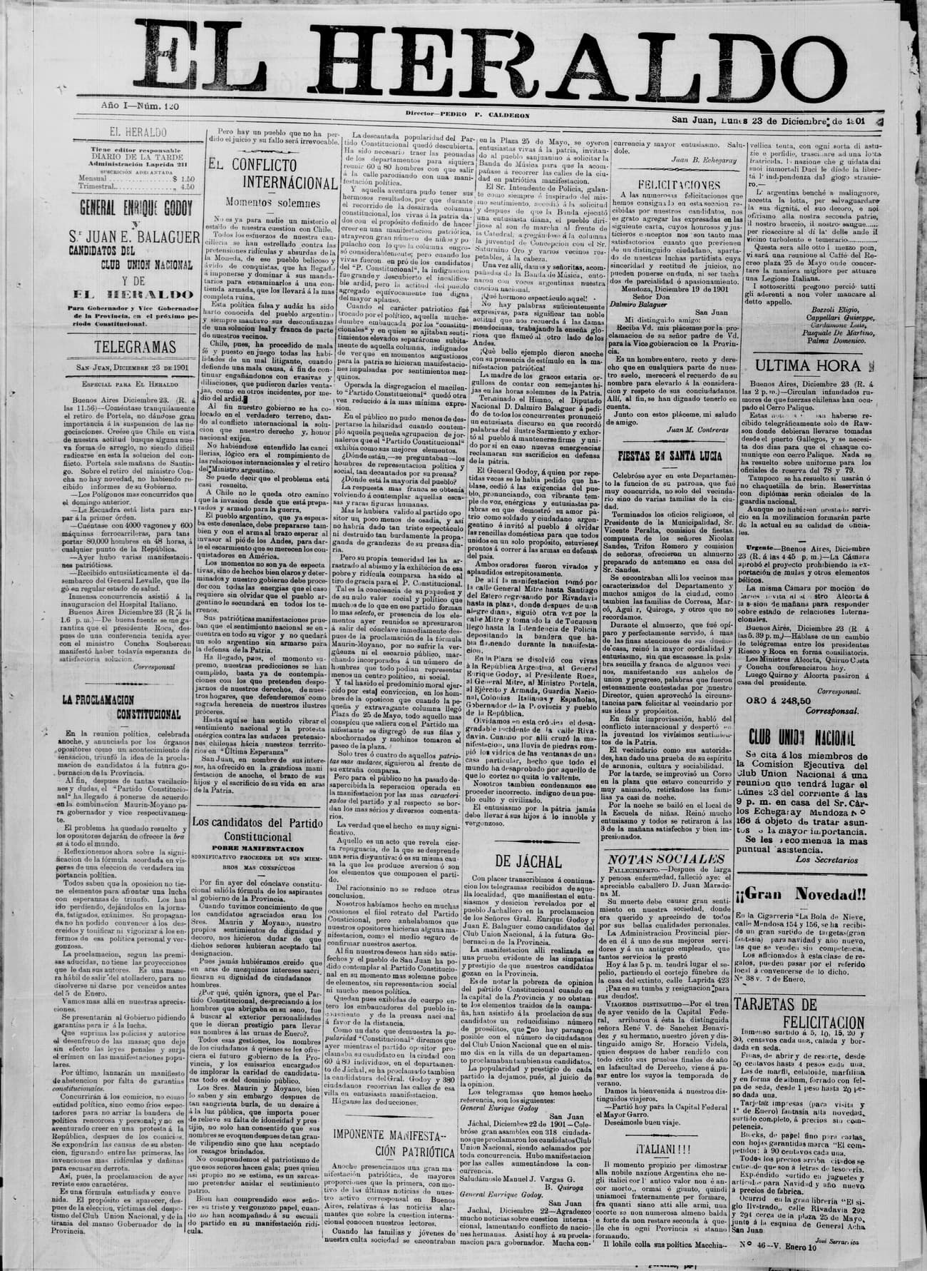Portada · 23 de Diciembre de 1901