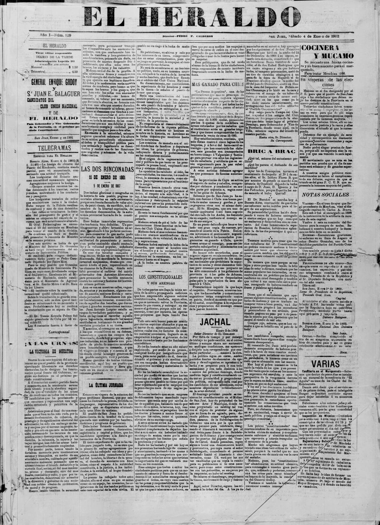 Portada · 4 de Enero de 1902