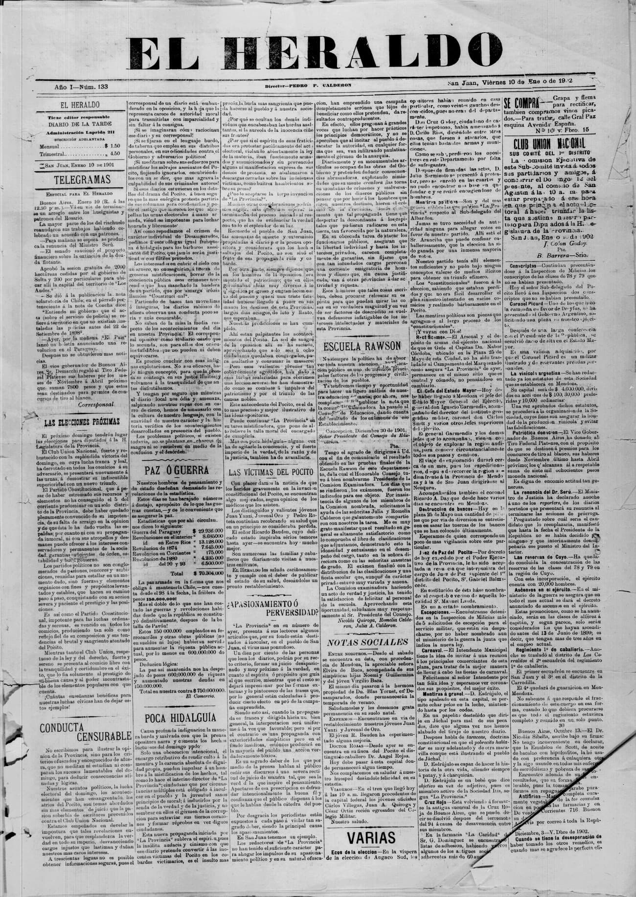 Portada · 10 de Enero de 1902
