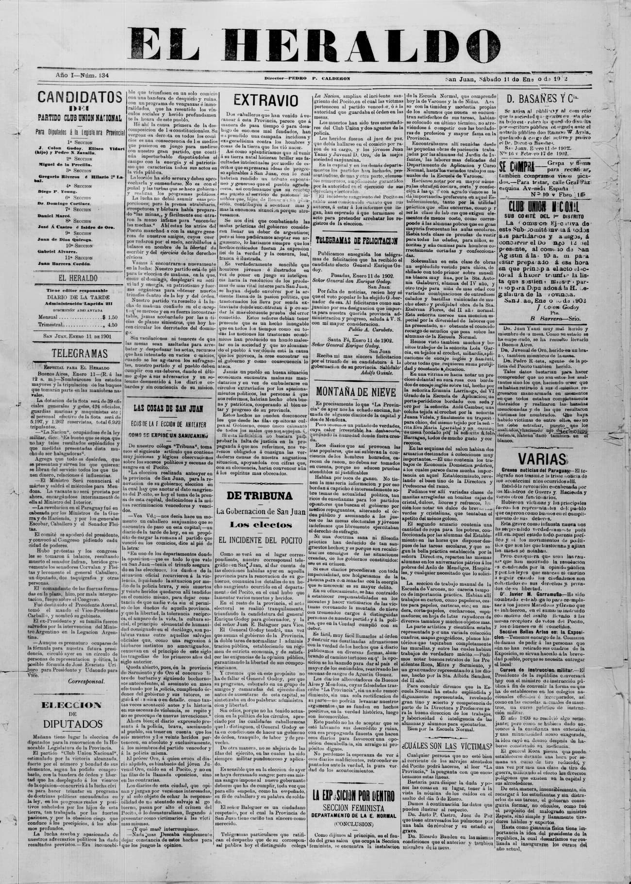 Portada · 11 de Enero de 1902