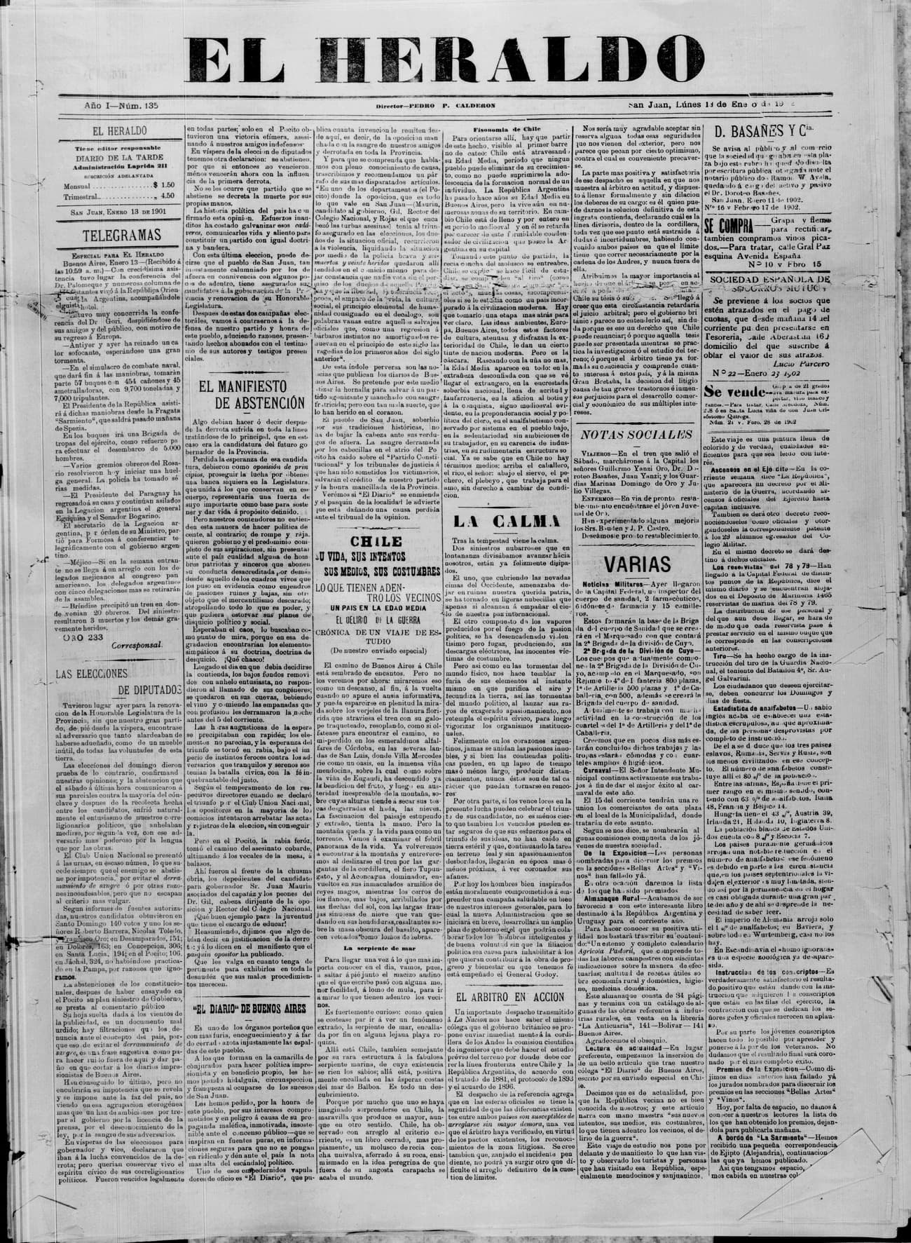 Portada · 13 de Enero de 1902