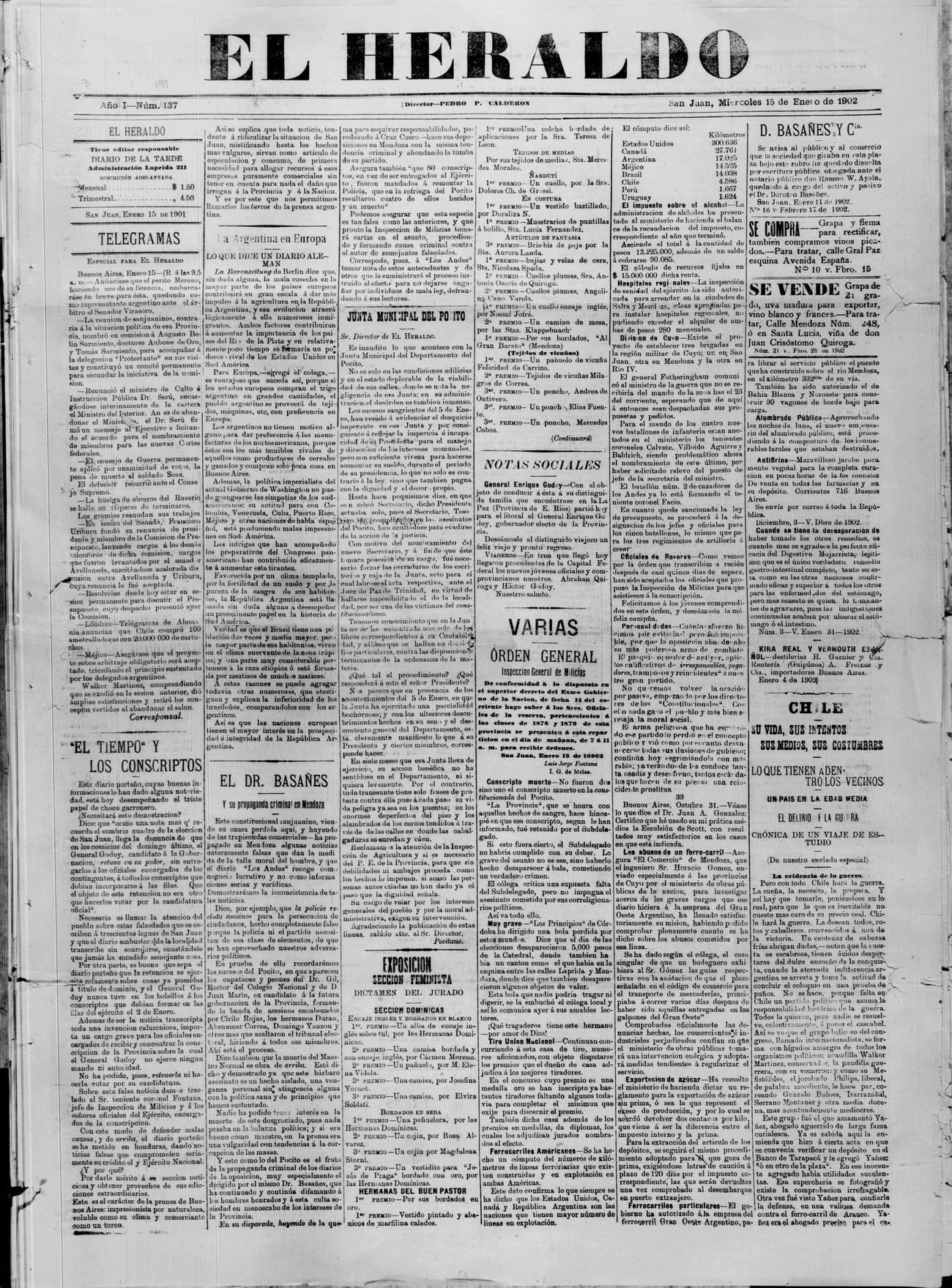 Portada · 15 de Enero de 1902