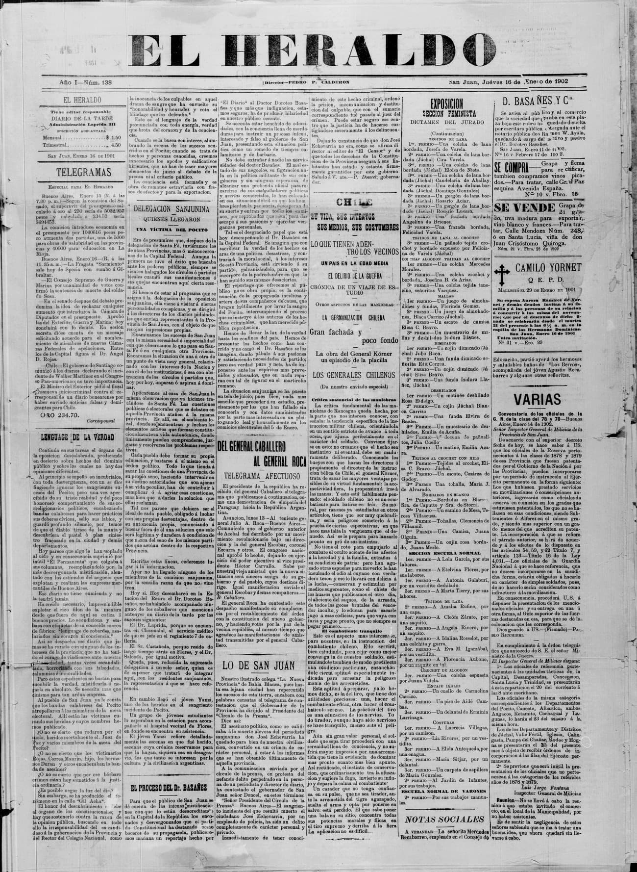 Portada · 16 de Enero de 1902