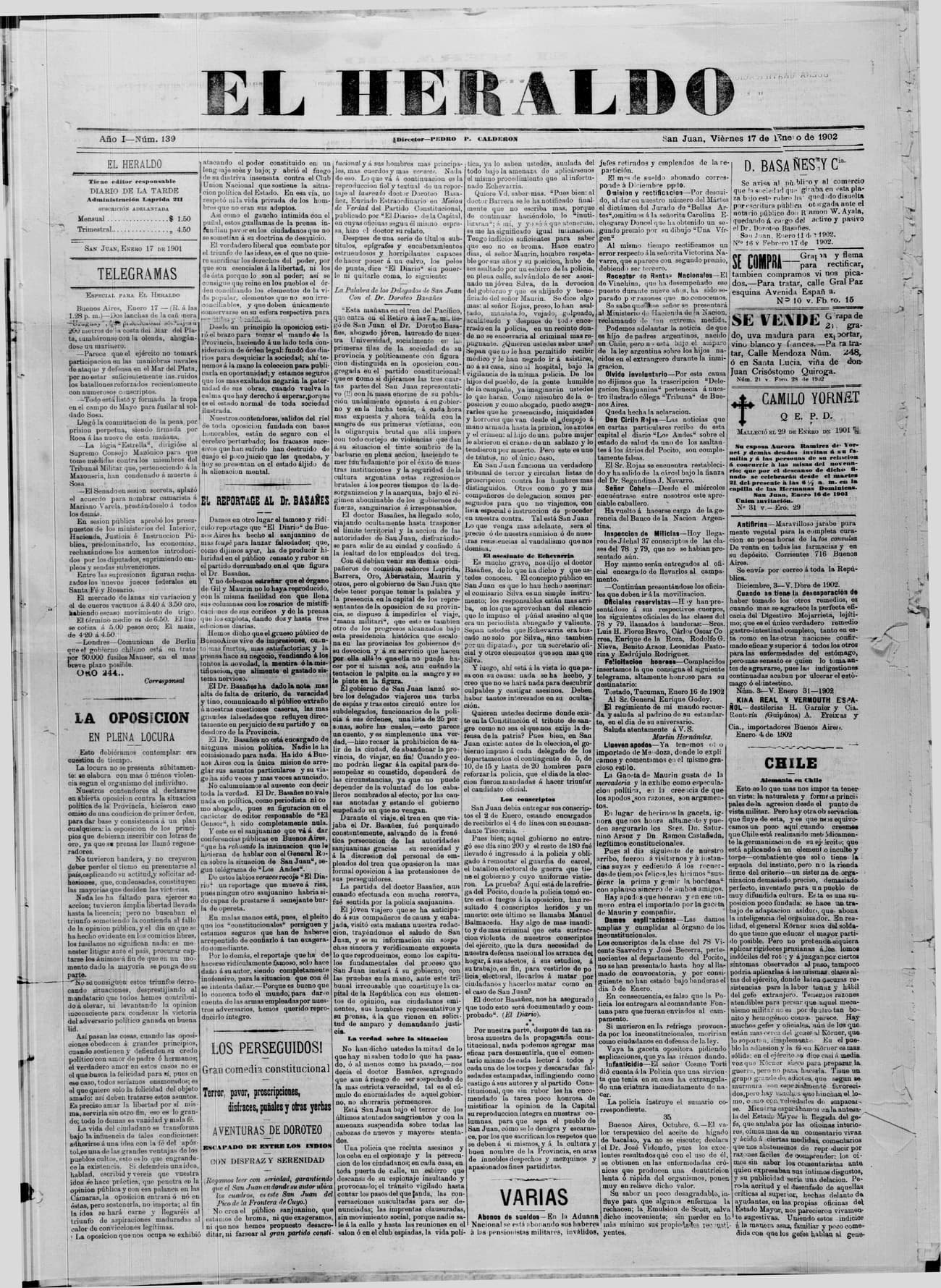 Portada · 17 de Enero de 1902