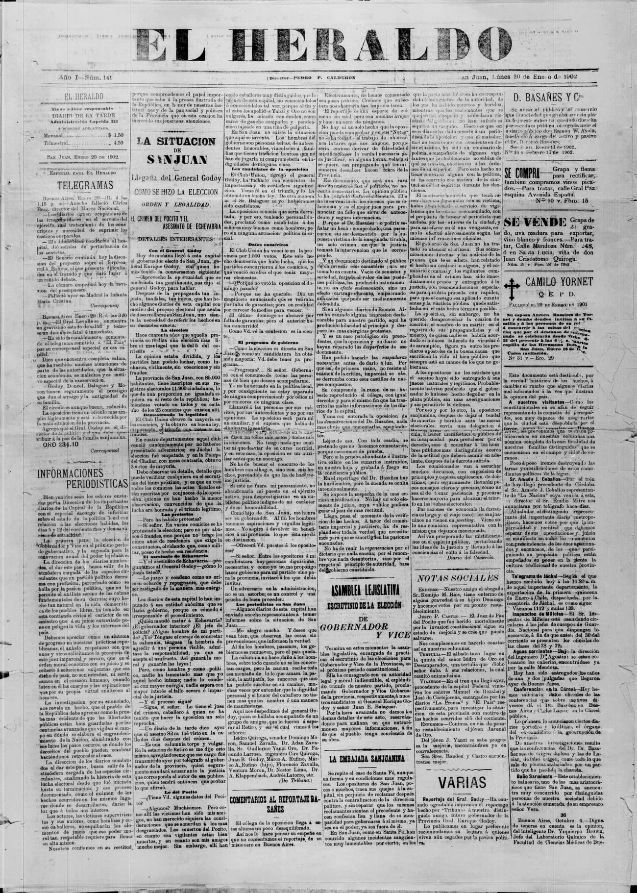 Portada · 20 de Enero de 1902