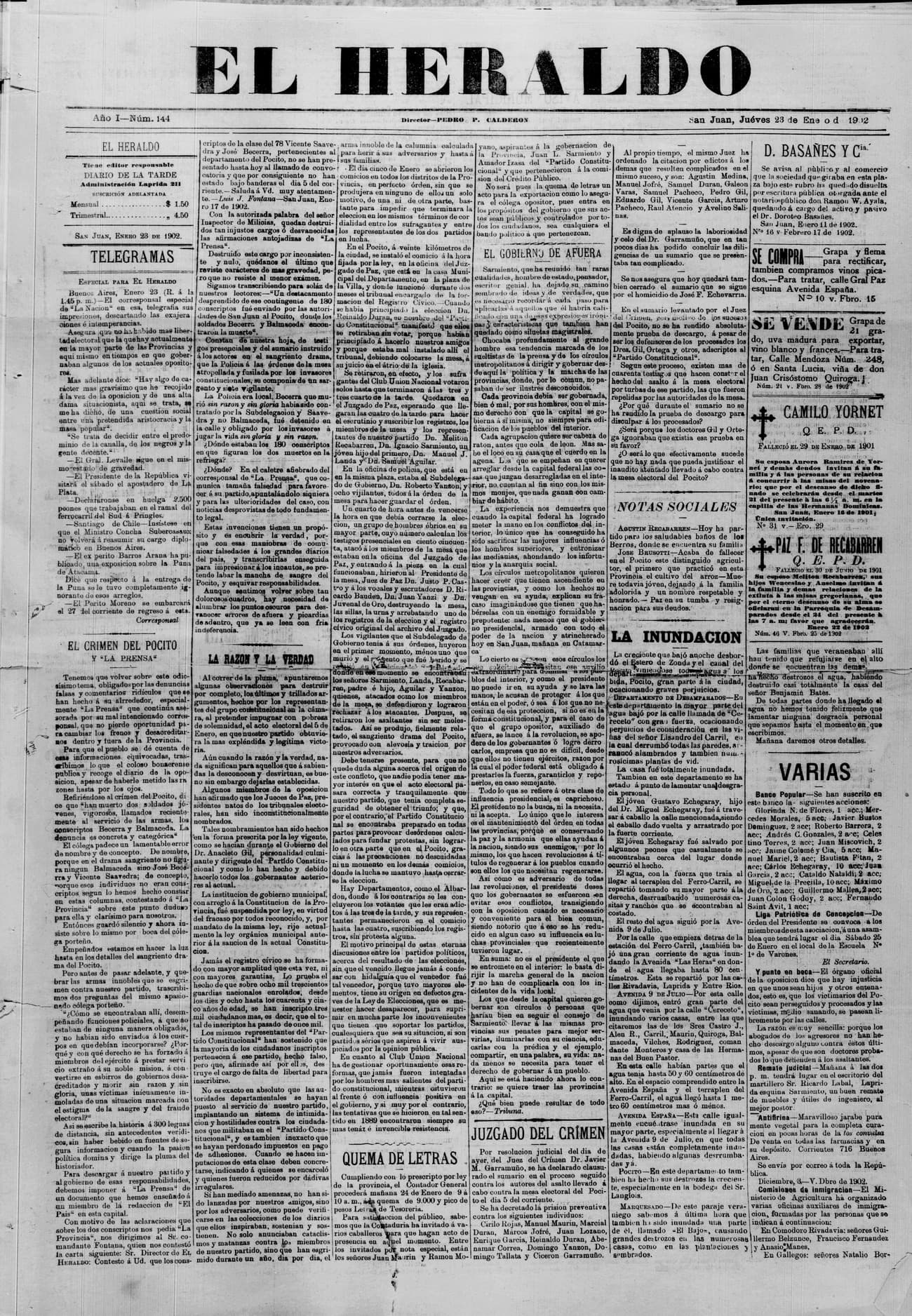 Portada · 23 de Enero de 1902