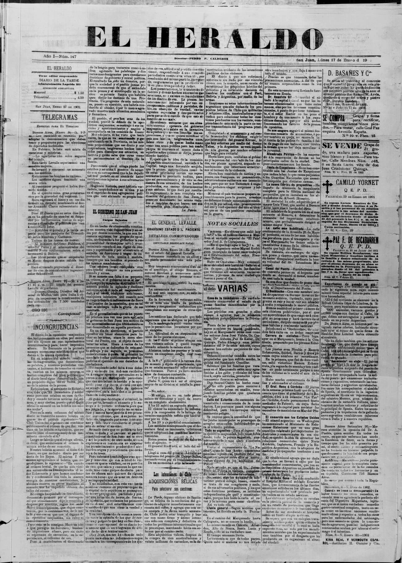 Portada · 27 de Enero de 1902