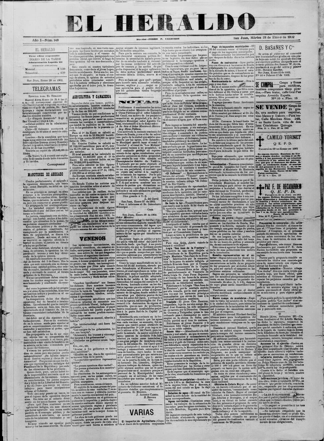 Portada · 28 de Enero de 1902
