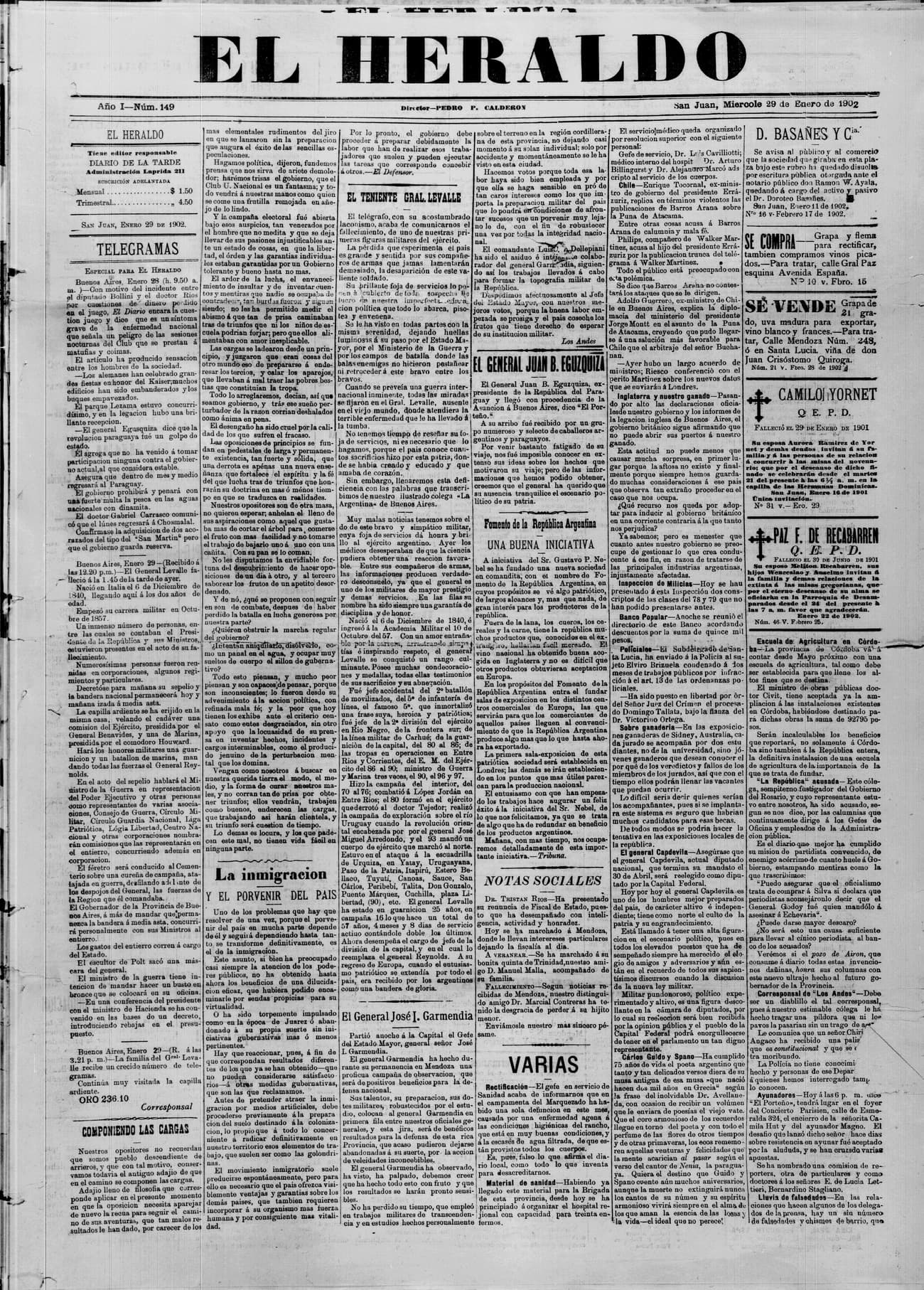 Portada · 29 de Enero de 1902