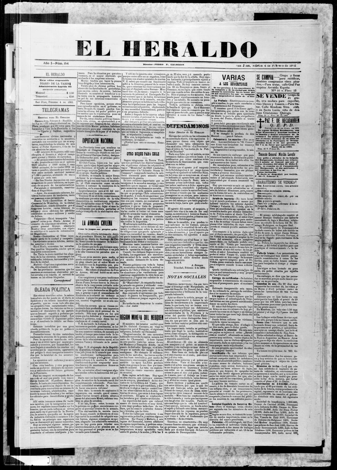 Portada · 4 de Febrero de 1902