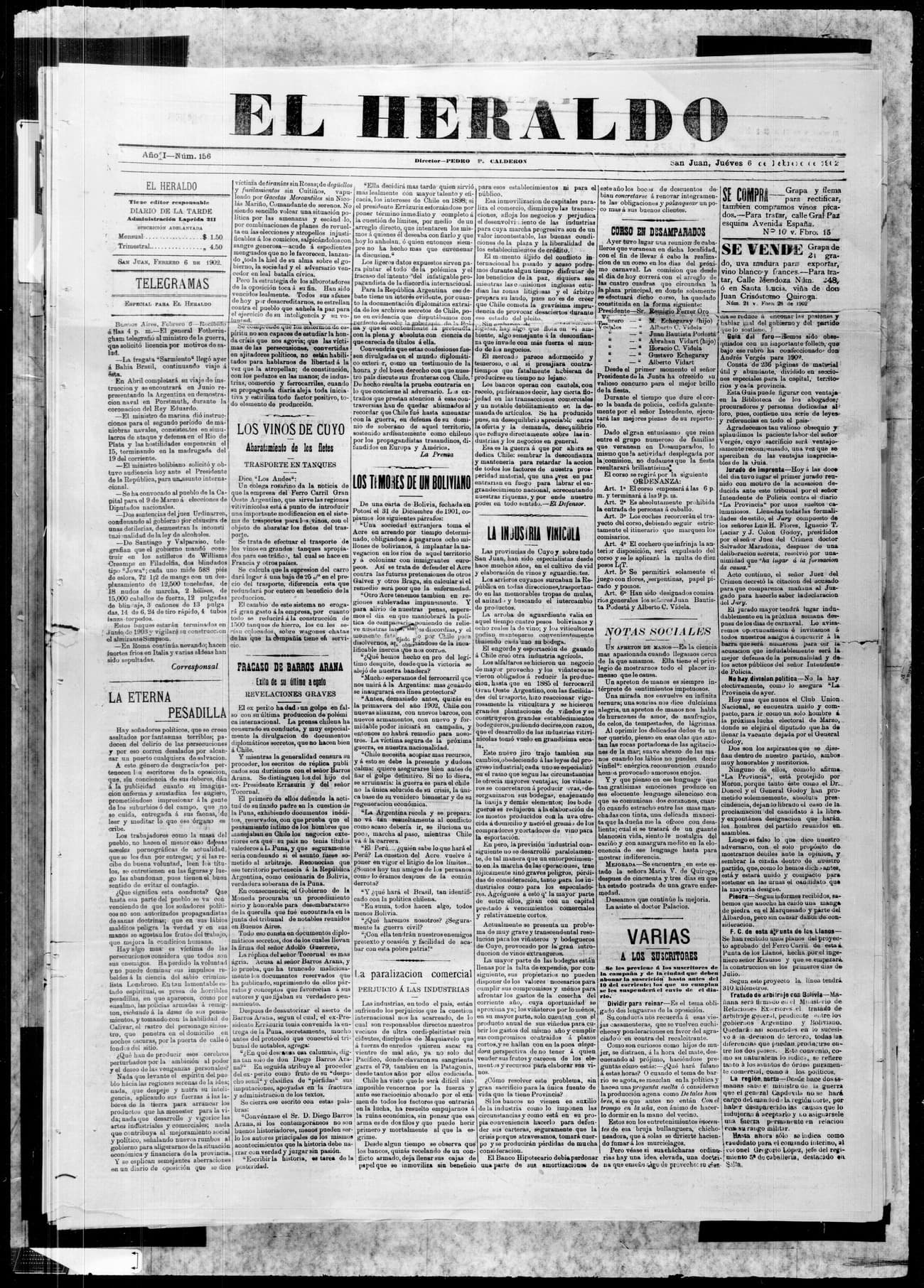 Portada · 6 de Febrero de 1902