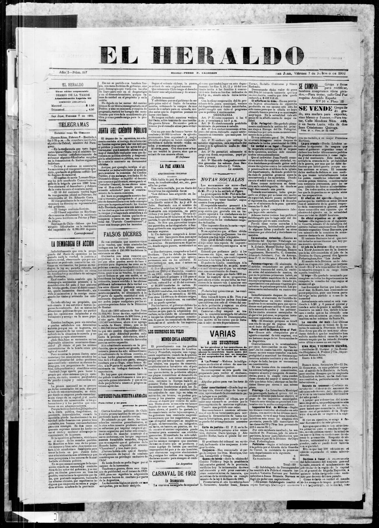 Portada · 7 de Febrero de 1902