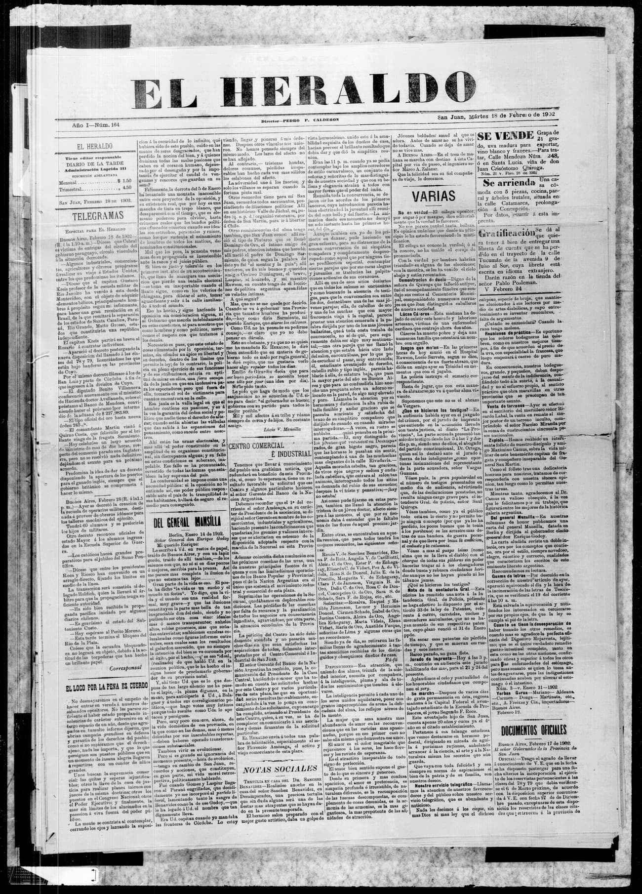 Portada · 18 de Febrero de 1902
