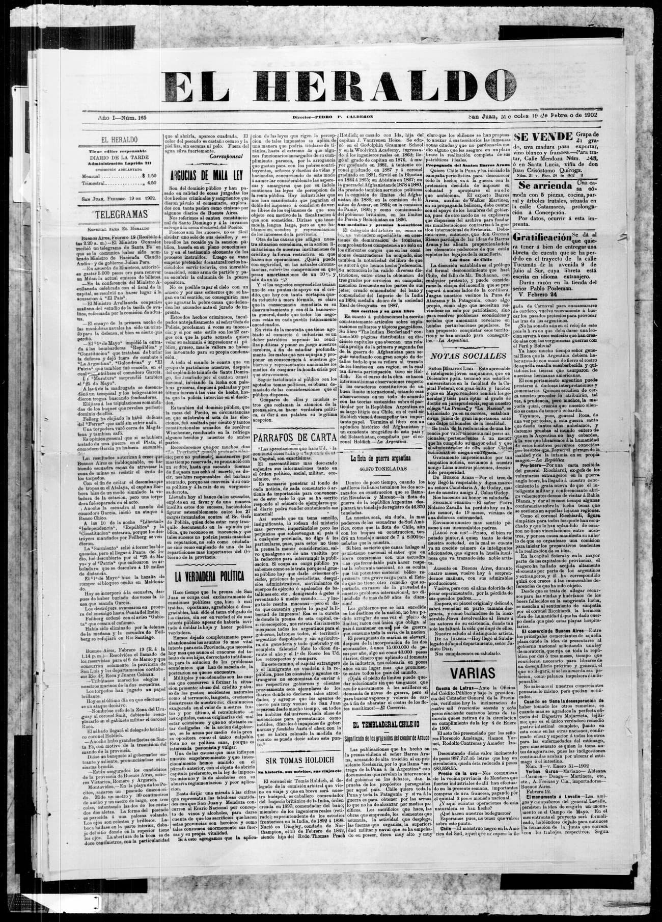 Portada · 19 de Febrero de 1902