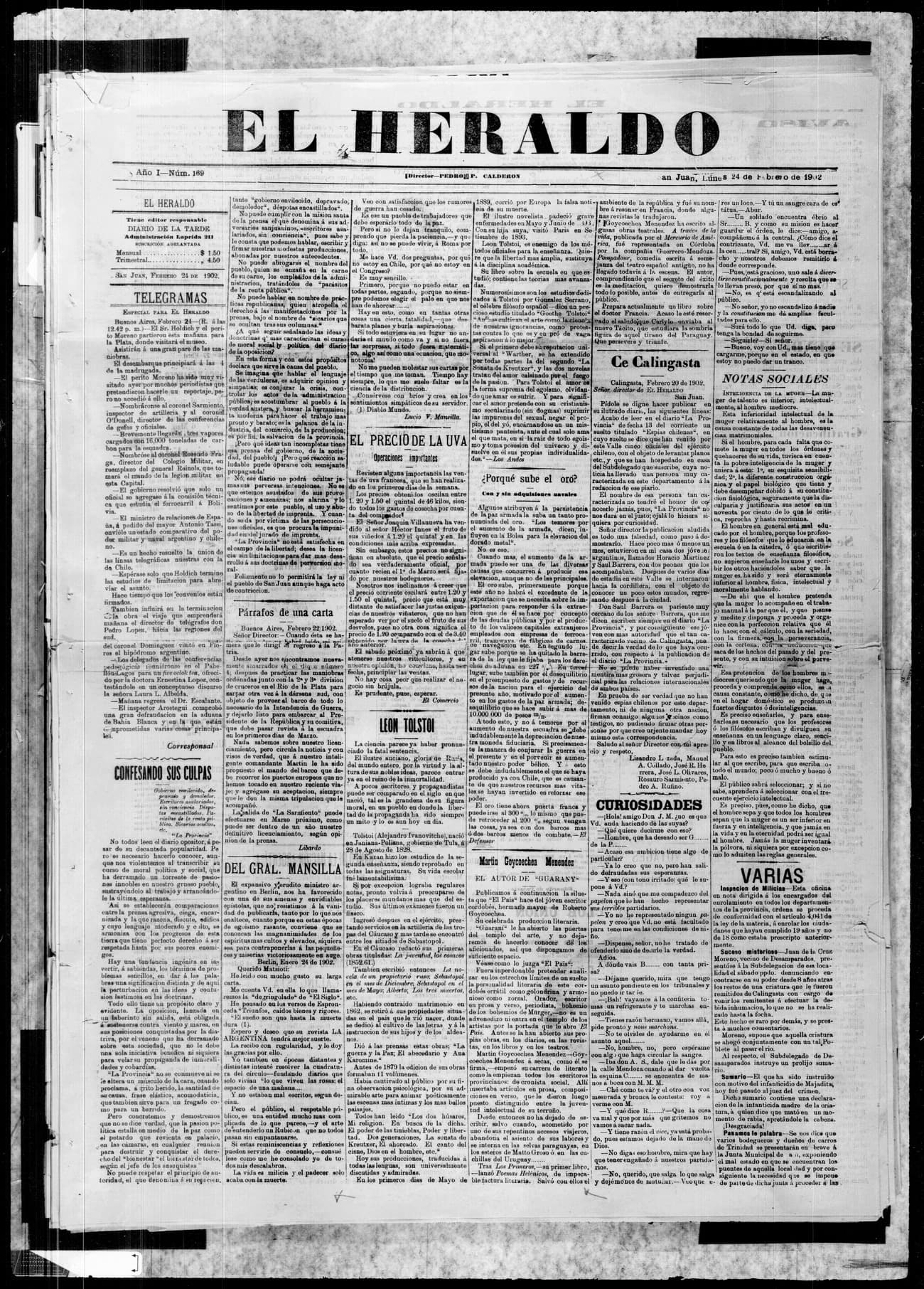 Portada · 24 de Febrero de 1902
