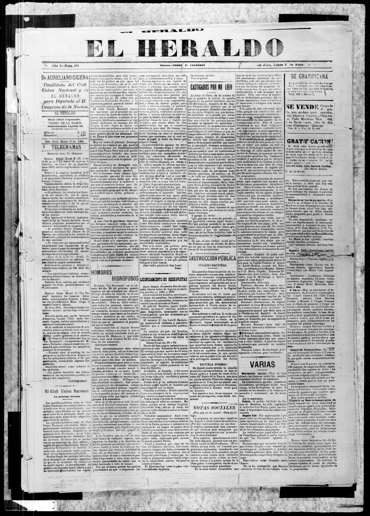 Portada · 3 de Marzo de 1902