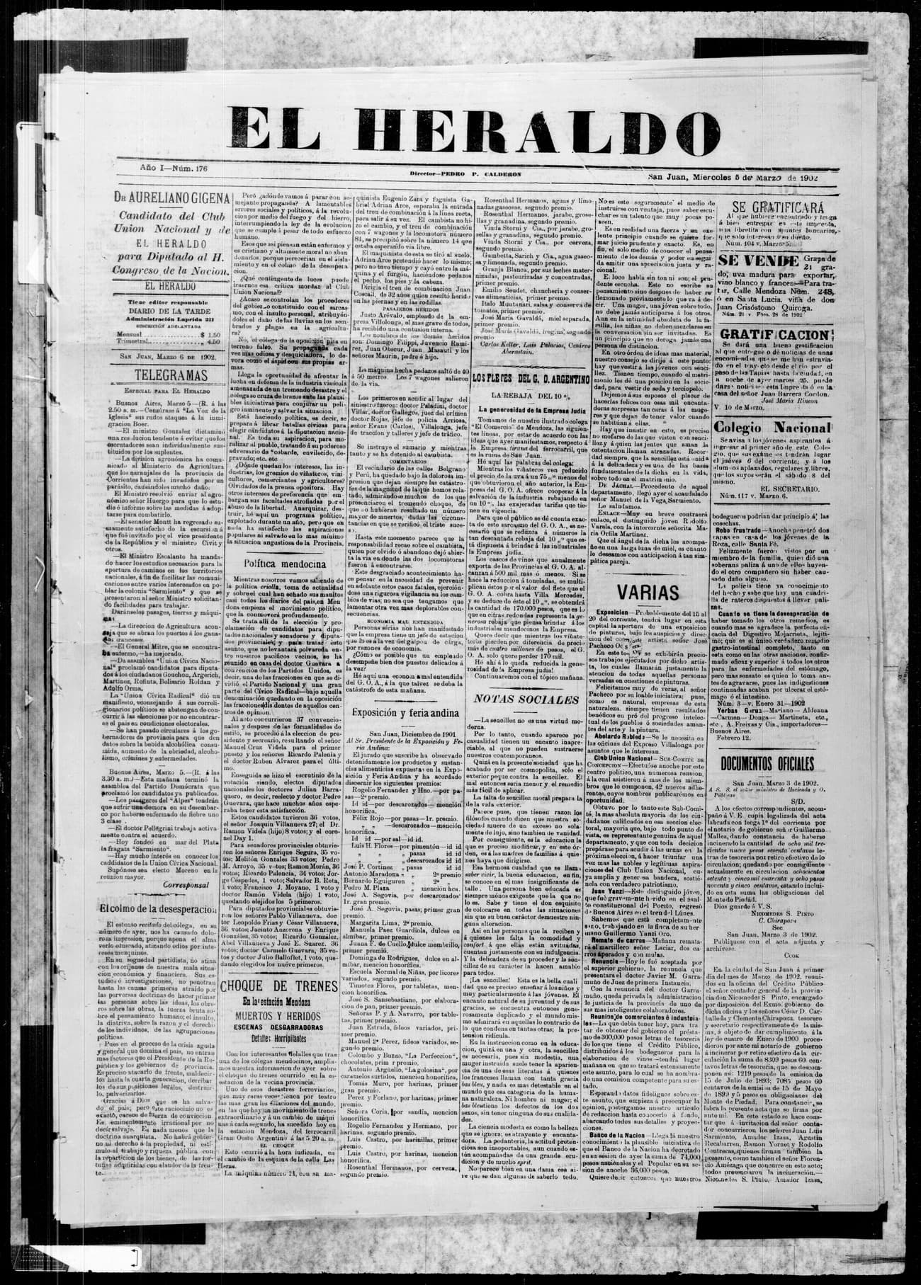 Portada · 5 de Marzo de 1902